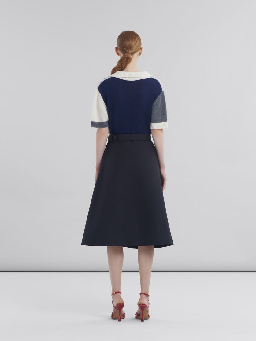 BLACK COTTON A-LINE SKIRT WITH MARNI SYMBOL - 3