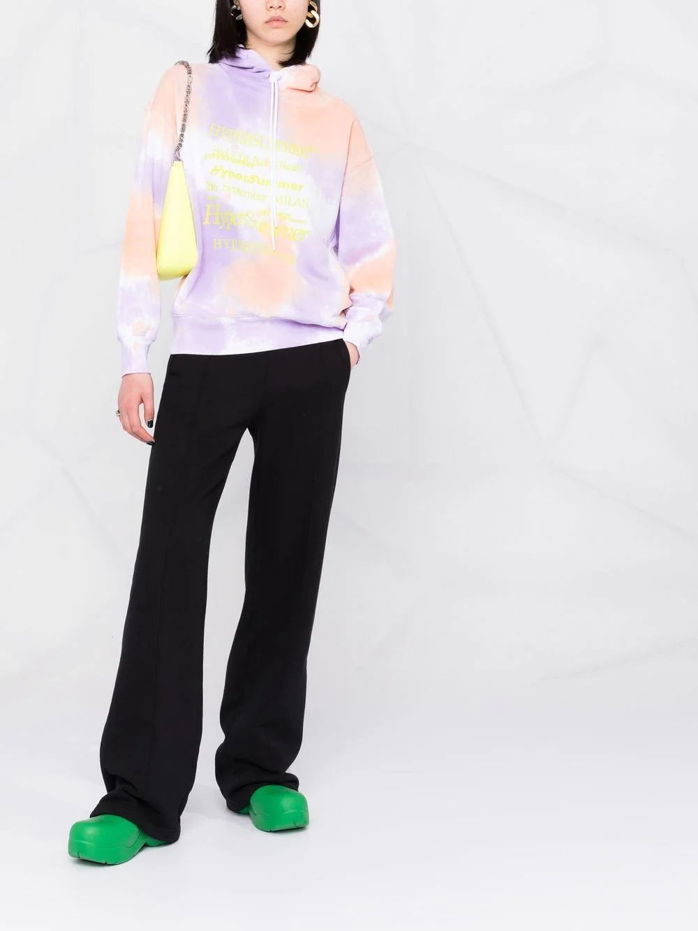 slogan-print tie-dye hoodie - 2