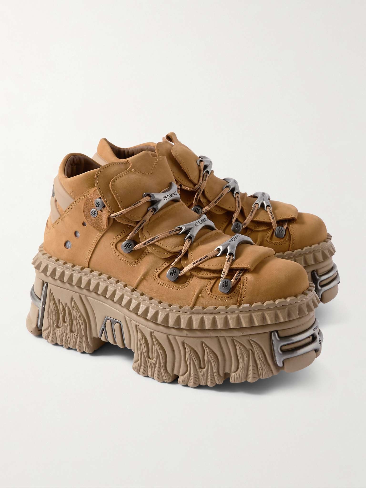 + New Rock Embellished Suede Platform Sneakers - 4