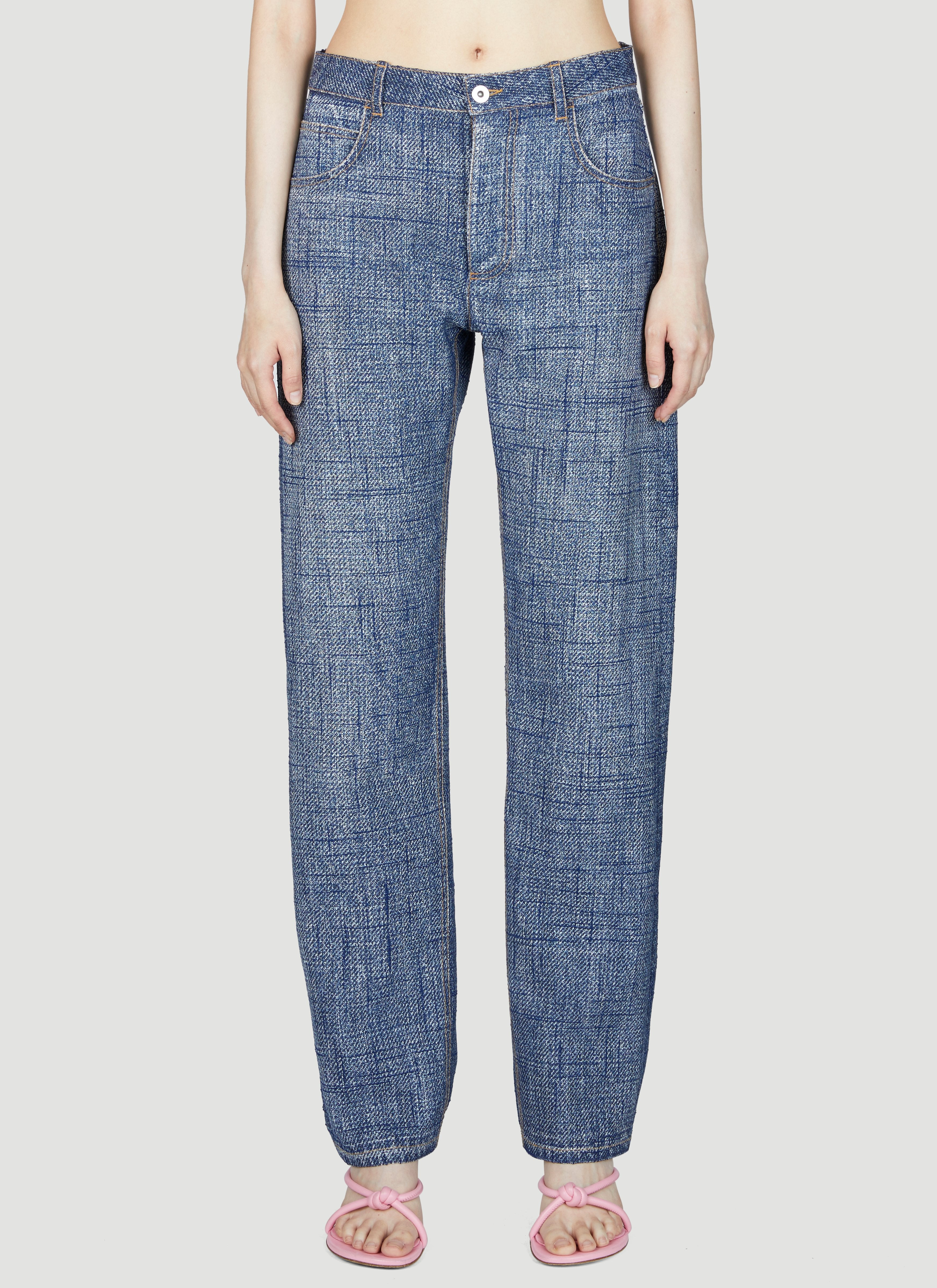 Bottega Veneta Women Denim Print Pants - 1