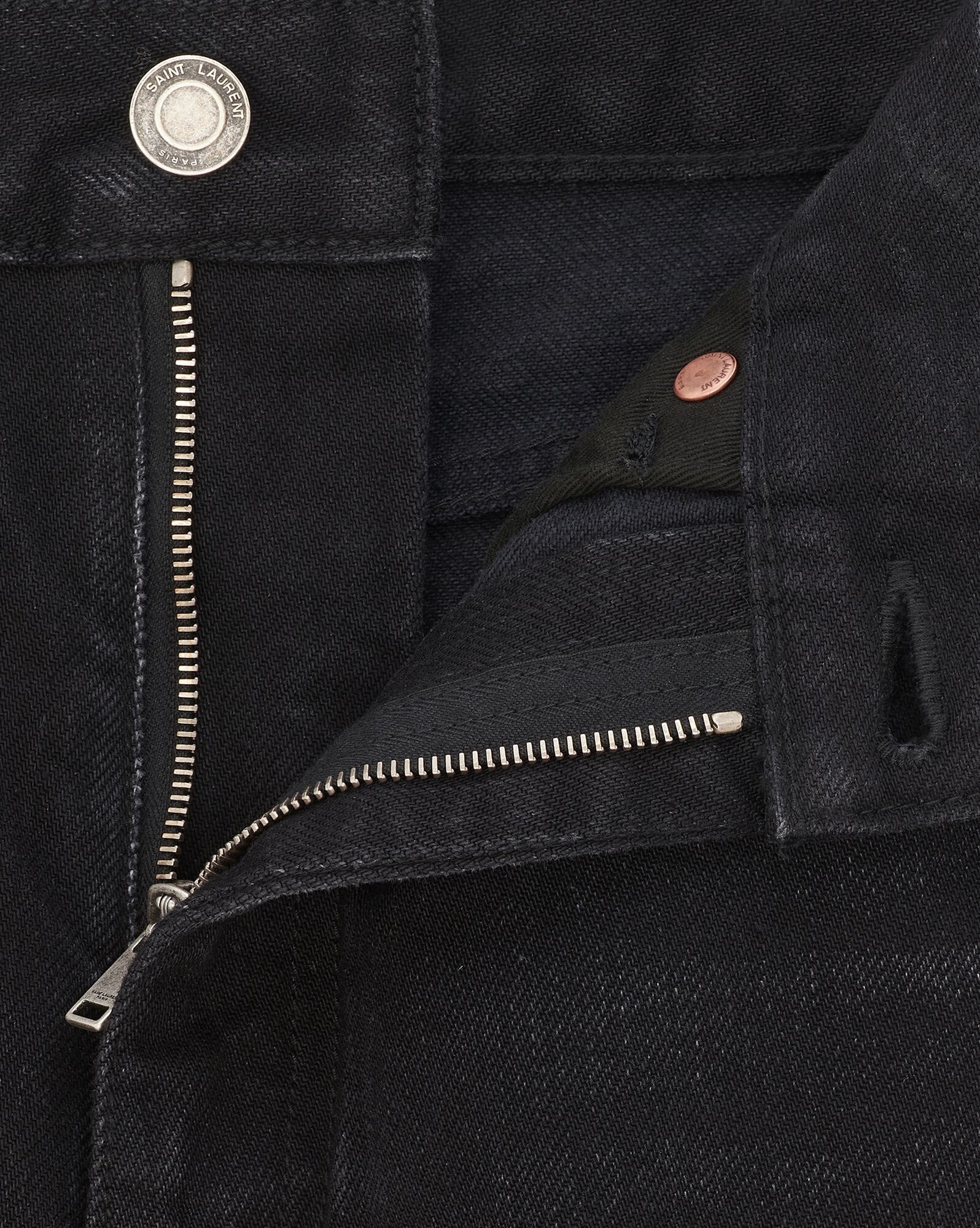 70's flared jeans in black denim - 4