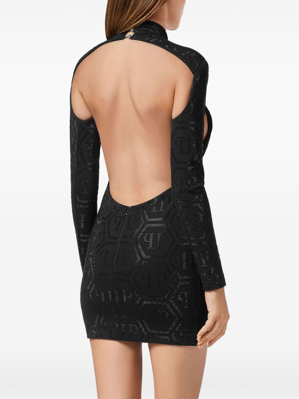 monogram-embellished mini dress - 4