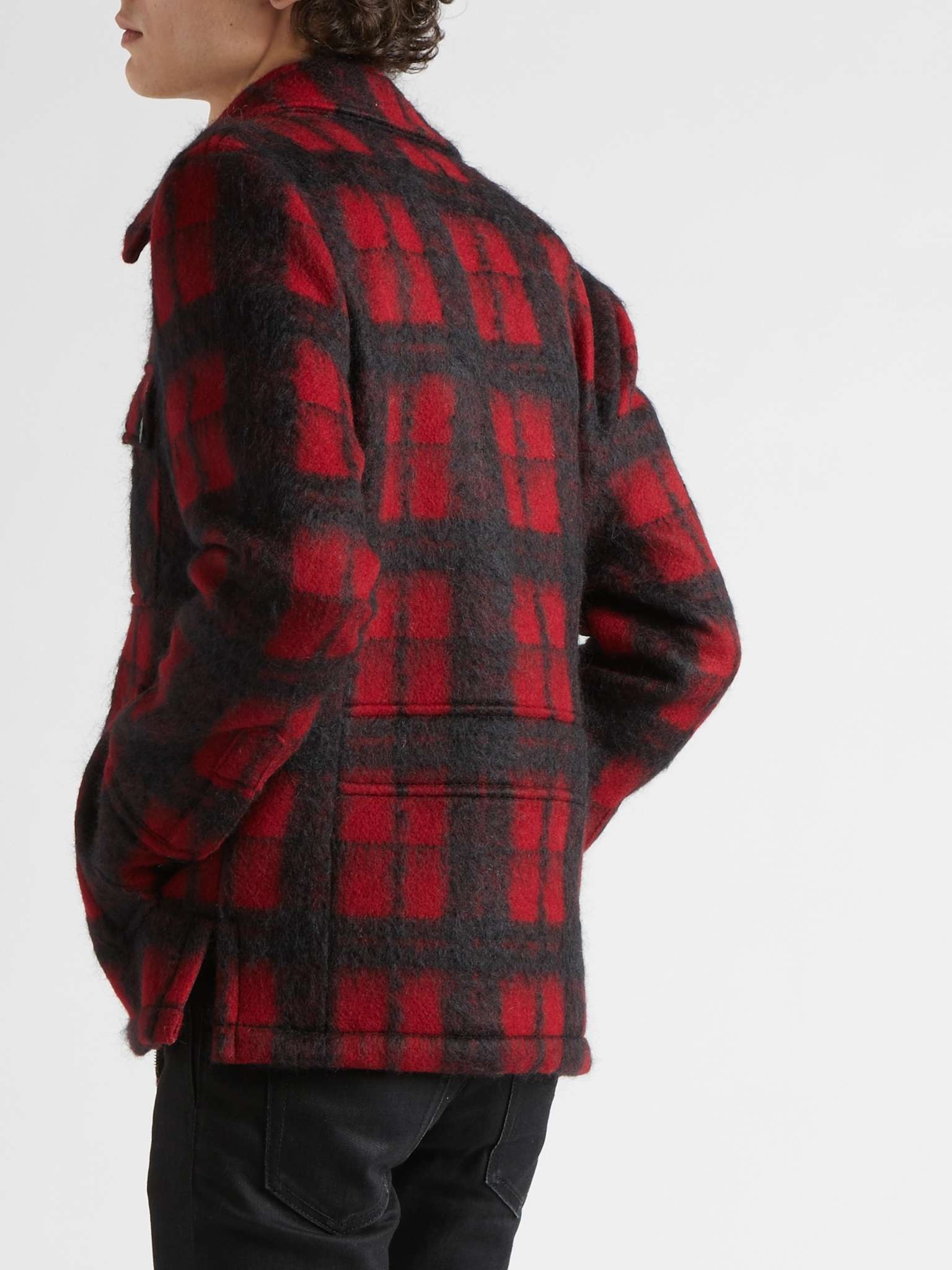 Checked Brushed Wool-Blend Overshirt - 4