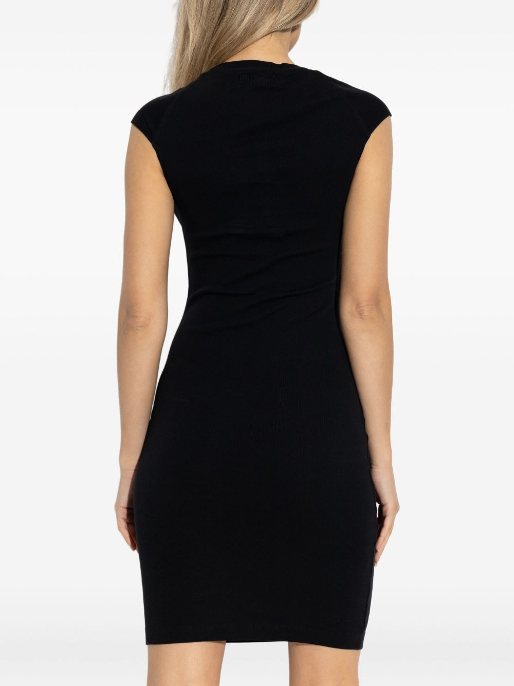 short-sleeved bodycon mini day dress - 4