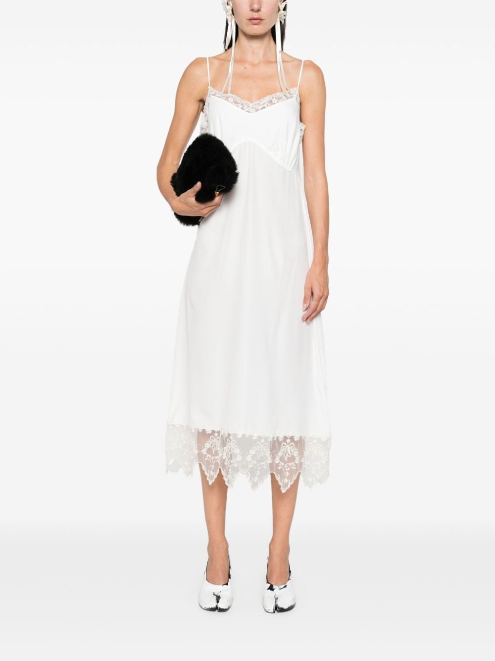lace-trim midi dress - 2