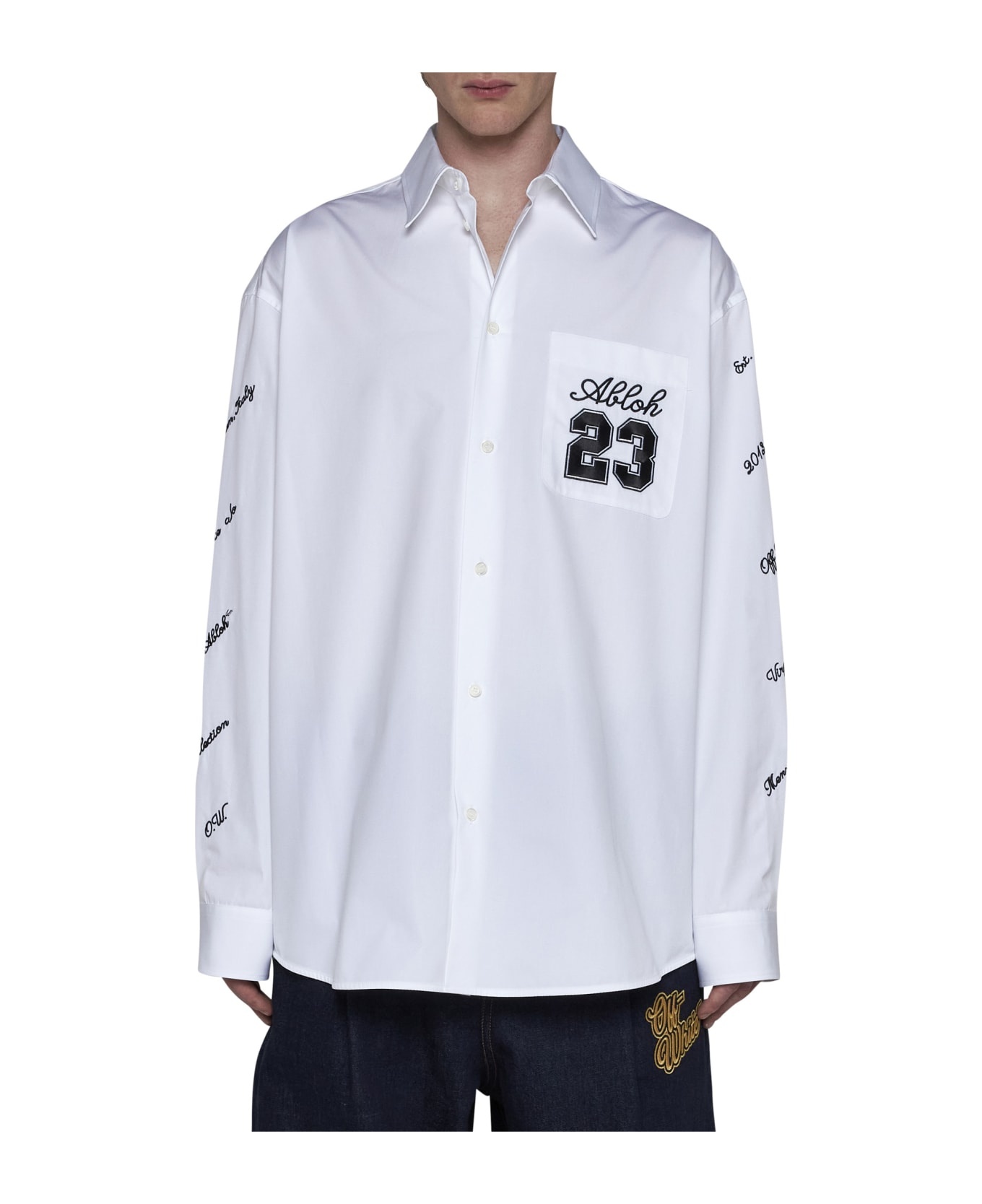 'logo 23' White Cotton Shirt - 3