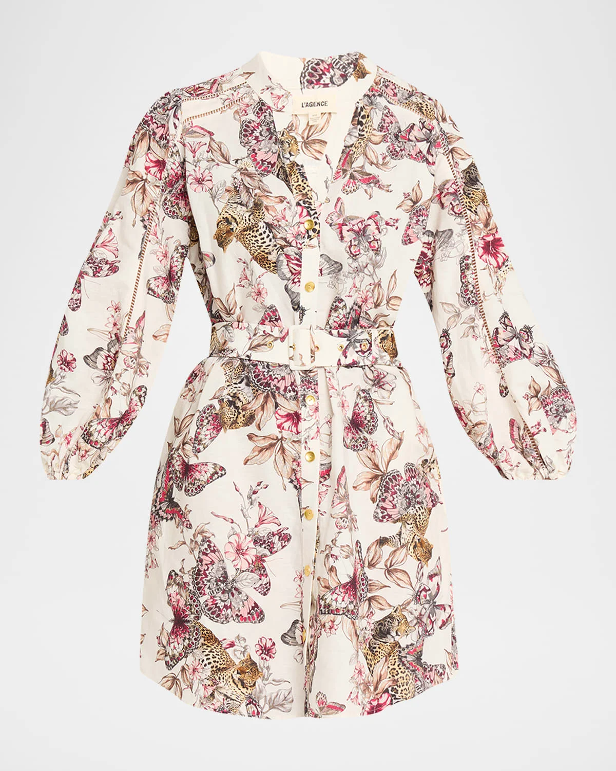 Kiersten Belted Mini Shirtdress - 1
