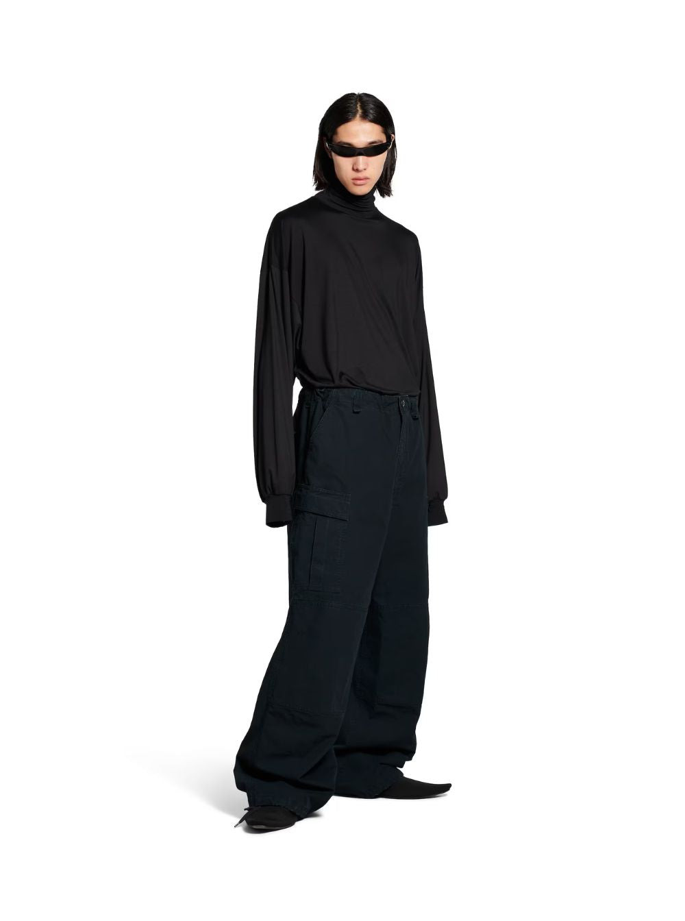 Balenciaga Men Blue Pants With Drawstring Waist And Cargo Pockets In Cotton Man - 4