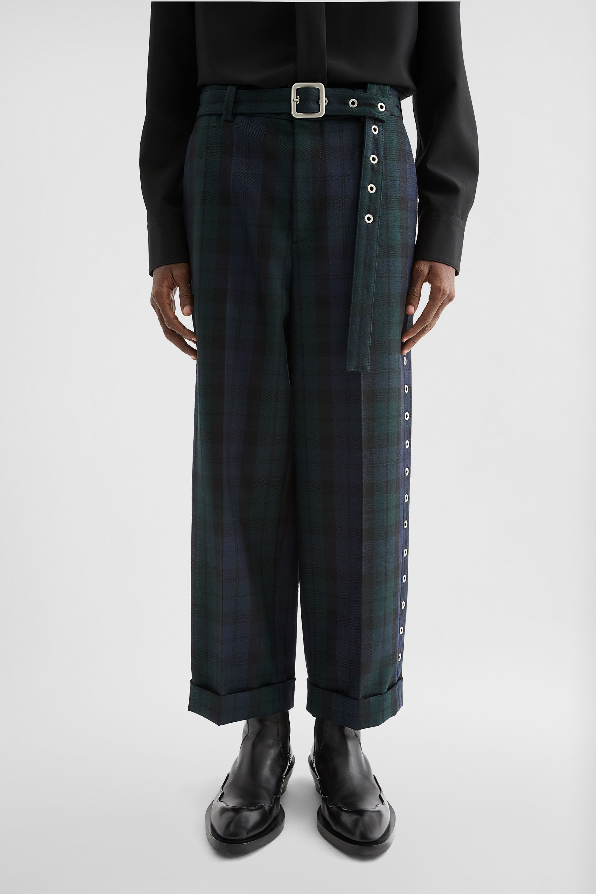 Wool Belted Trousers - 3