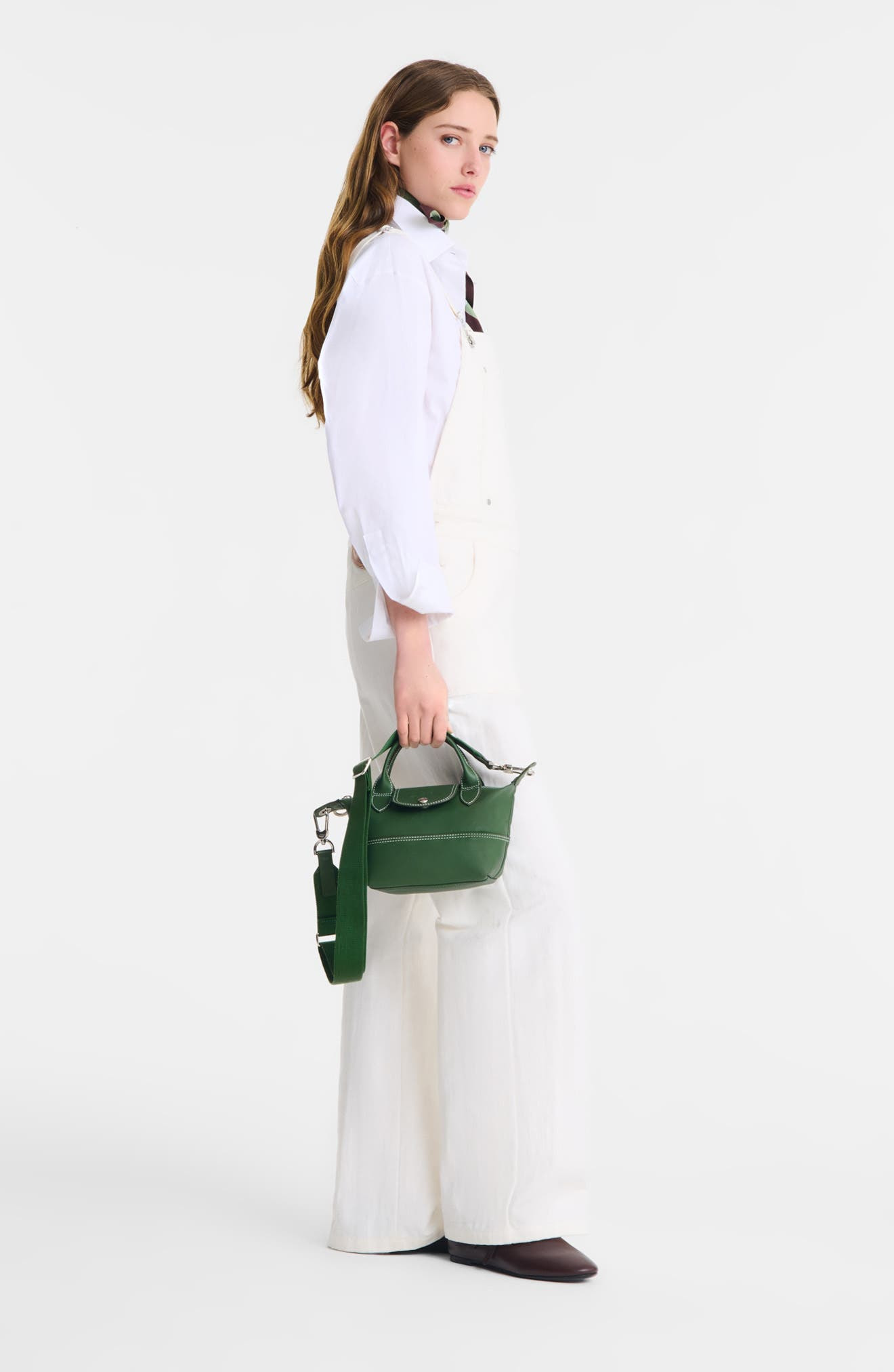 Longchamp Extra Small Le Pliage Xtra Worker Leather Crossbody Bag in British Green at Nordstrom - 2