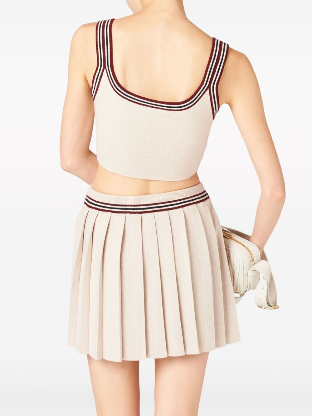 pleated knitted cashmere miniskirt - 4