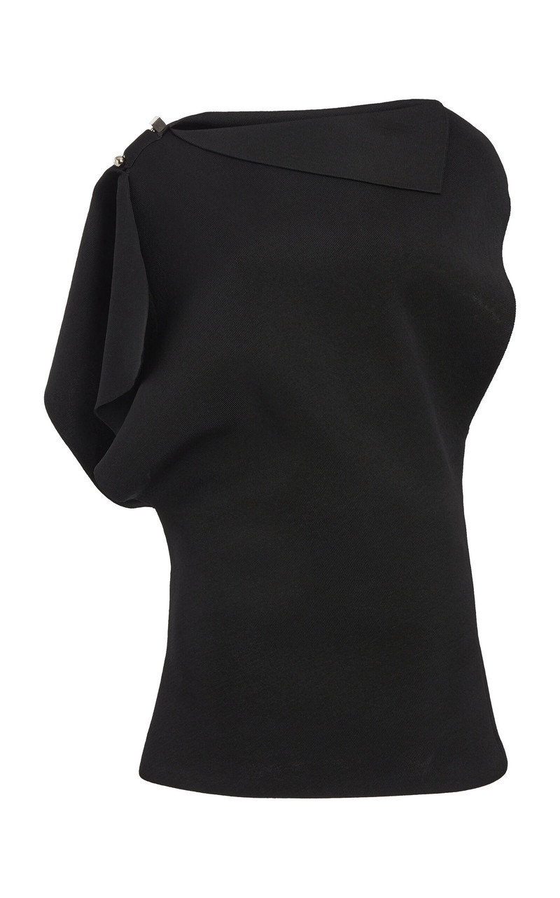 Trapeze Draped Mini Dress black 1