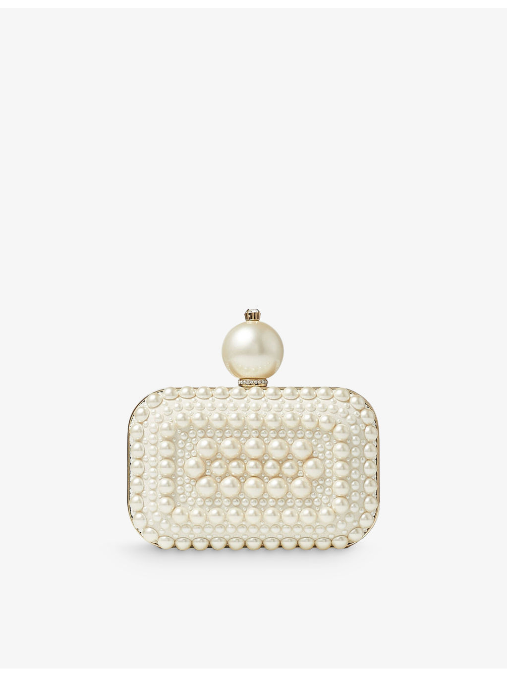 Micro Cloud pearl and crystal-embellished suede clutch bag - 5