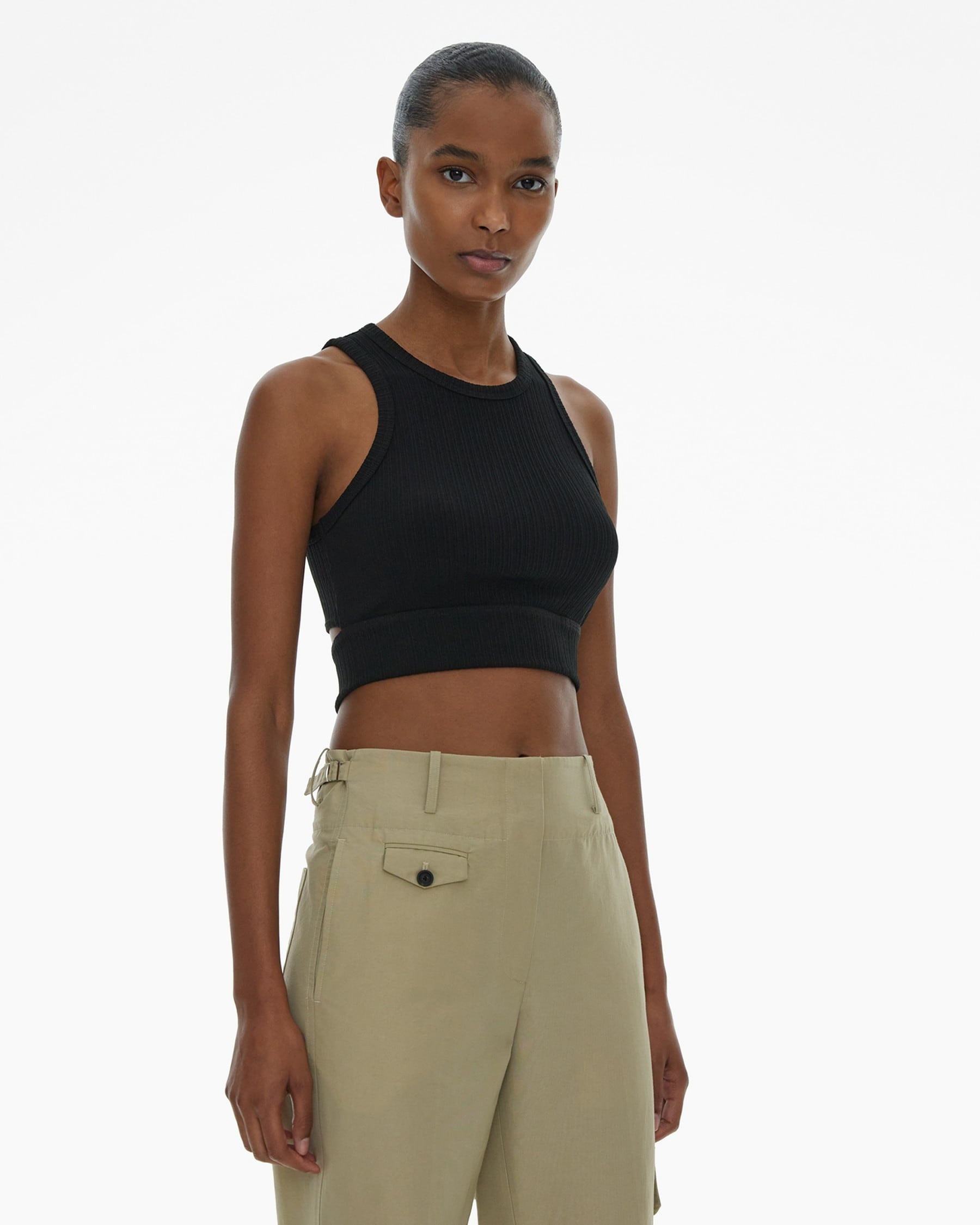 CROPPED RIB KNIT TANK TOP - 5