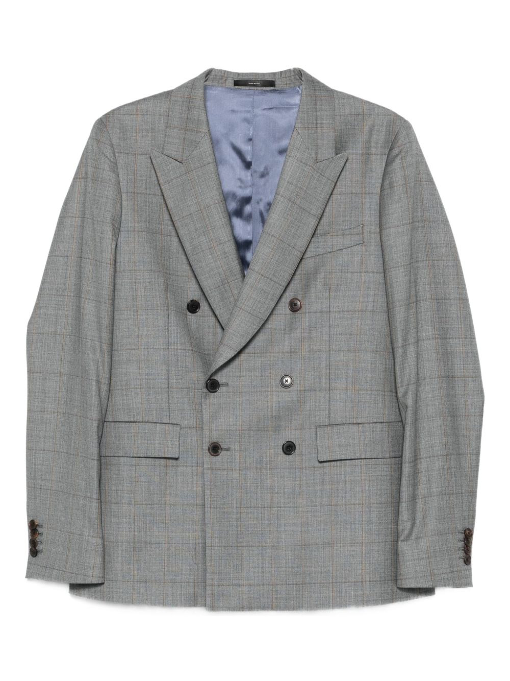 checked double-breasted blazer - 1