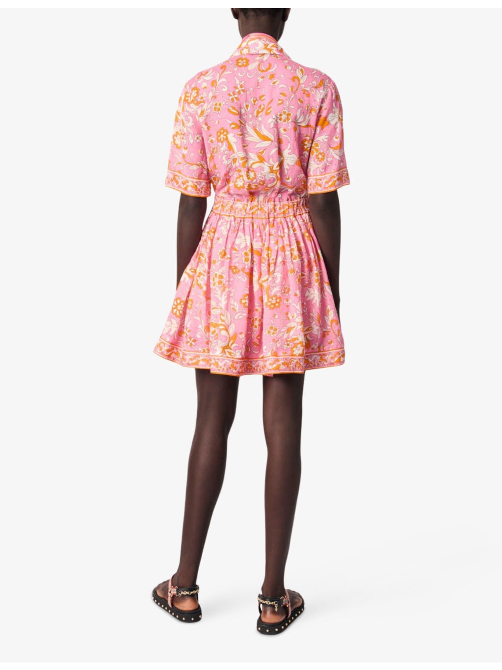 Floral-Print Short-Sleeved Woven Mini Dress - 4