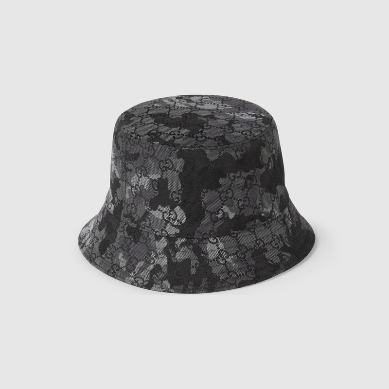 GG marbled canvas bucket hat 4