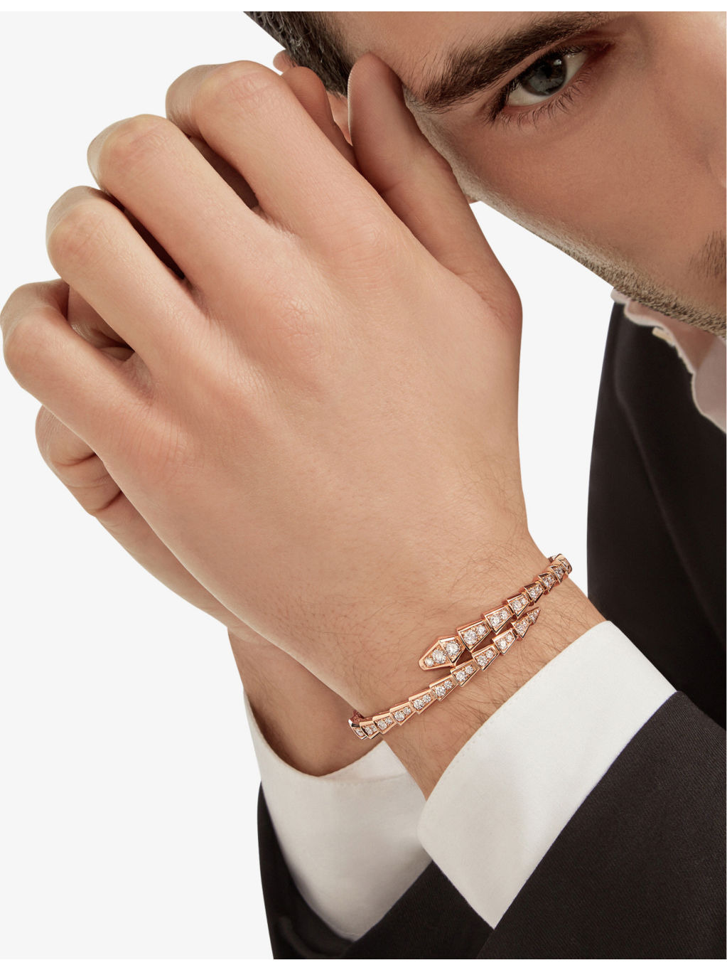 Serpenti 18ct rose-gold and diamond bracelet - 6