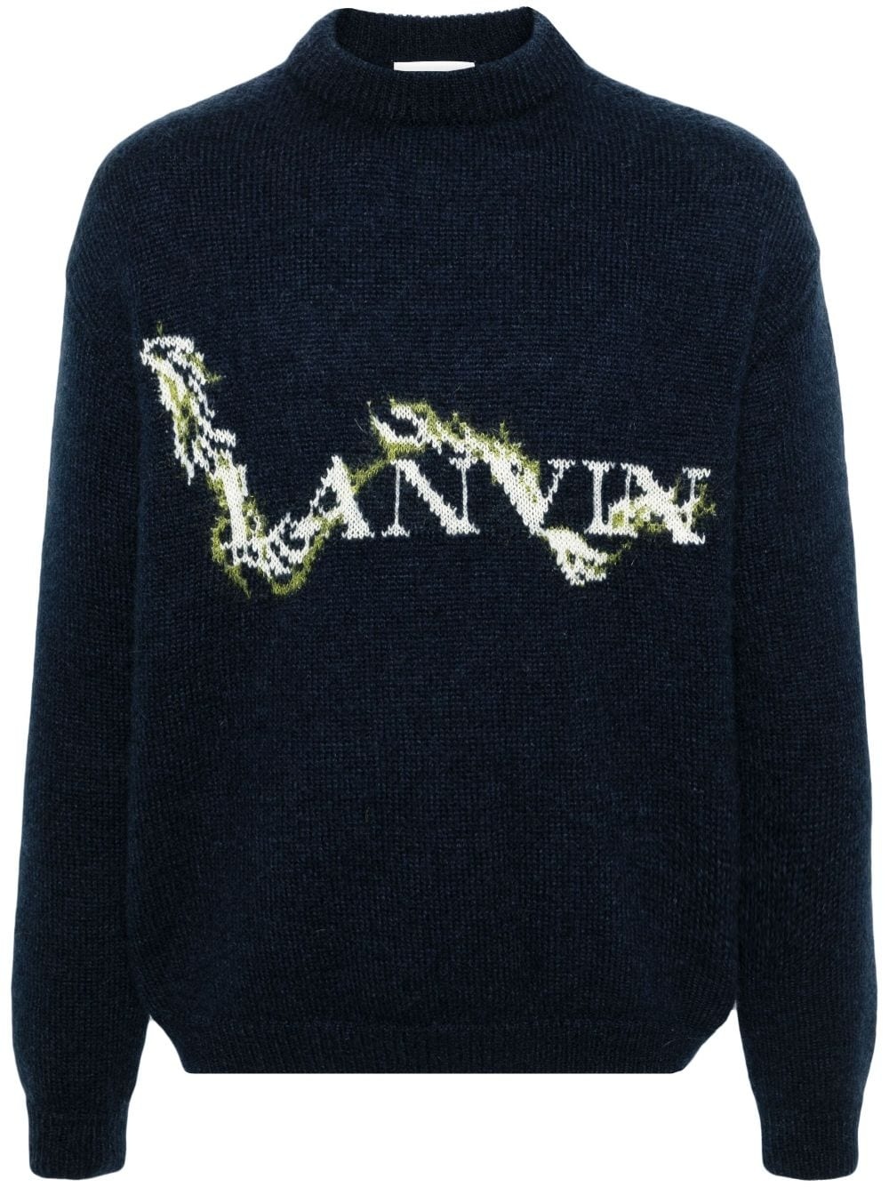 mock-neck logo-jacquard jumper - 1