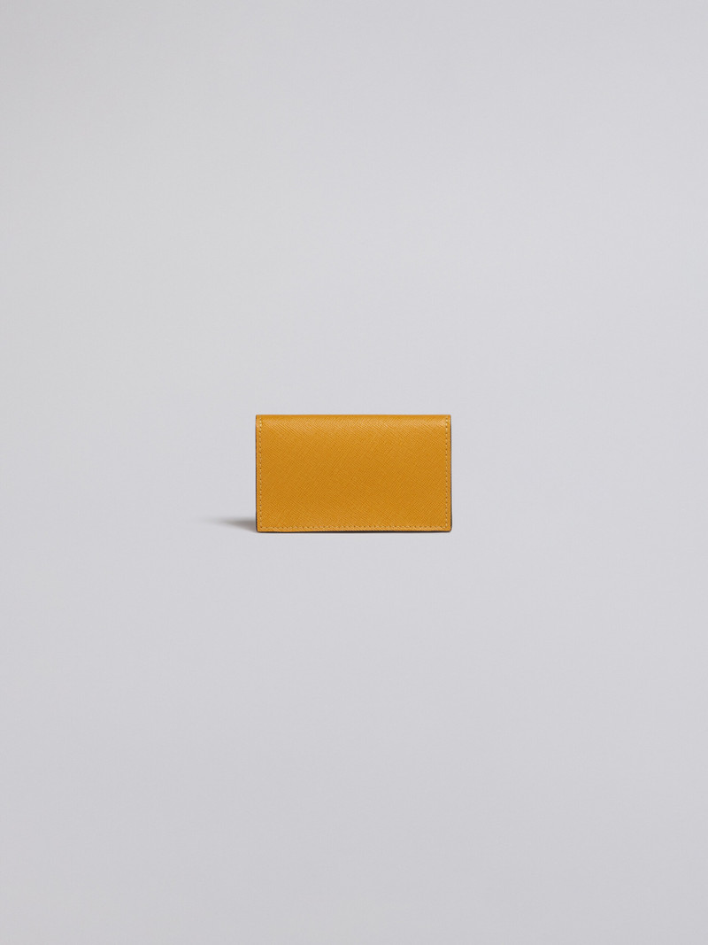 ORANGE PINK AND BLUE SAFFIANO LEATHER BUSINESS CARD CASE 3