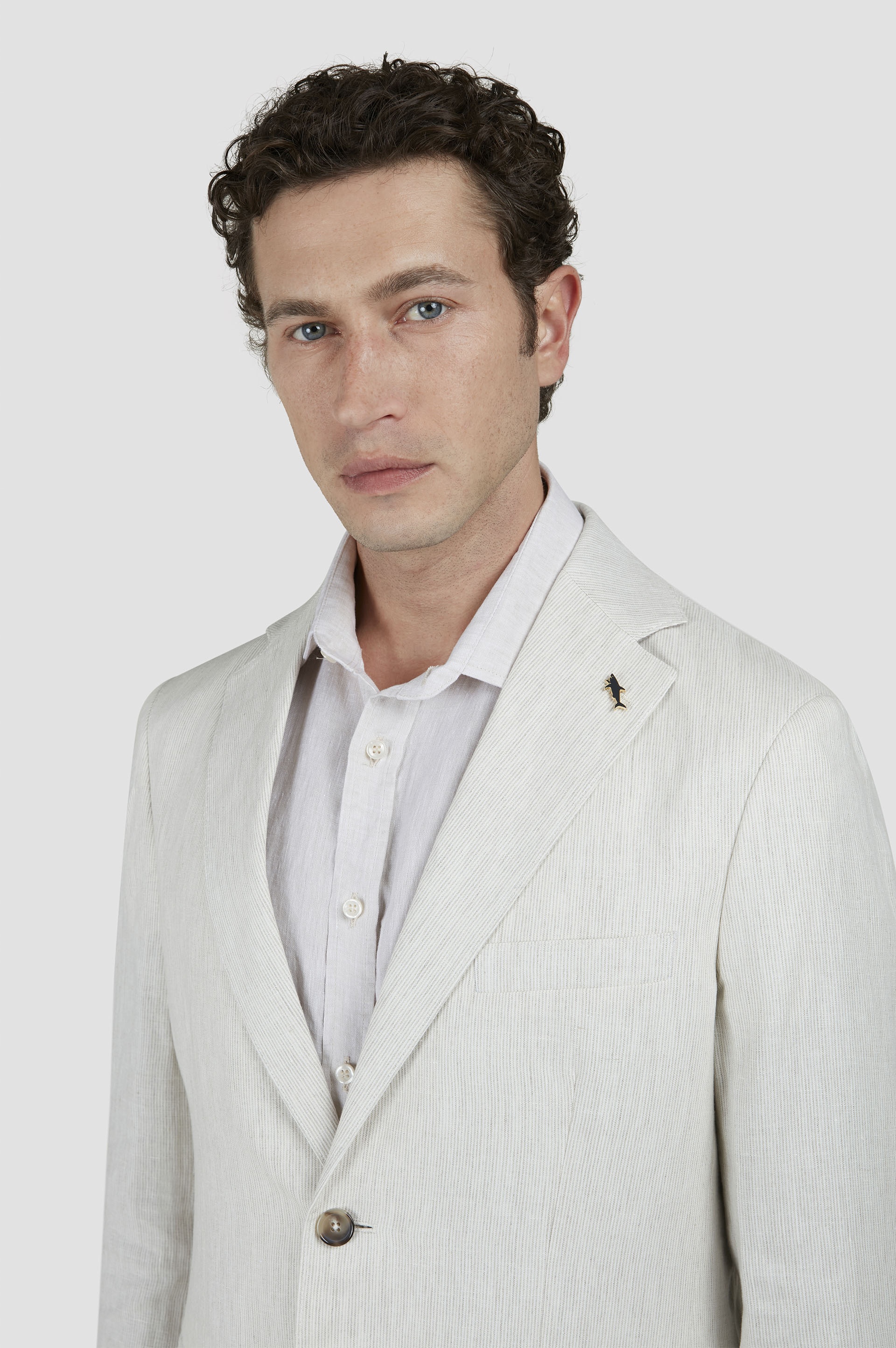 LINEN BLAZER WITH STRIPED PATTERN - 4