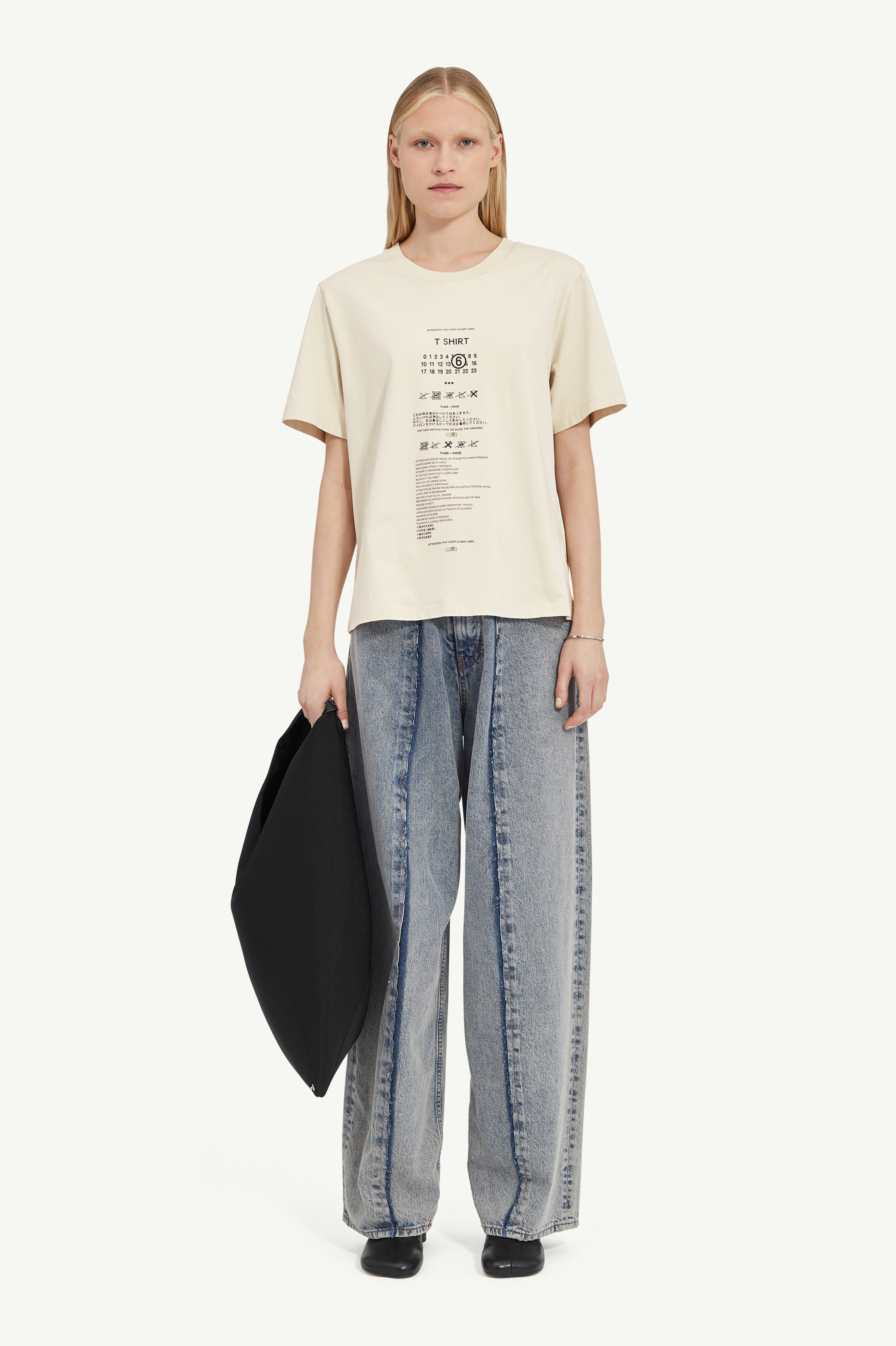 Care Label Print Cotton T-Shirt - 2