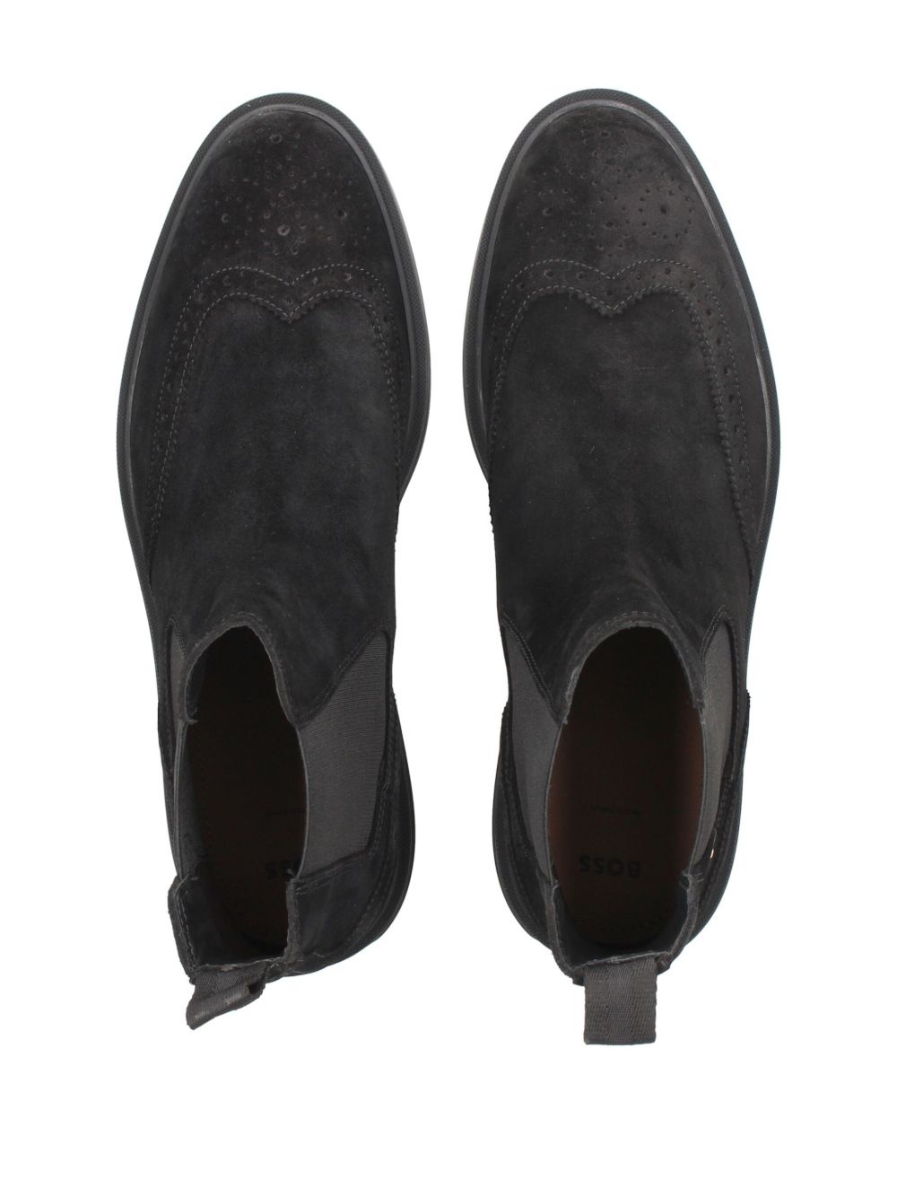 brogue-detail suede Chelsea boots - 4