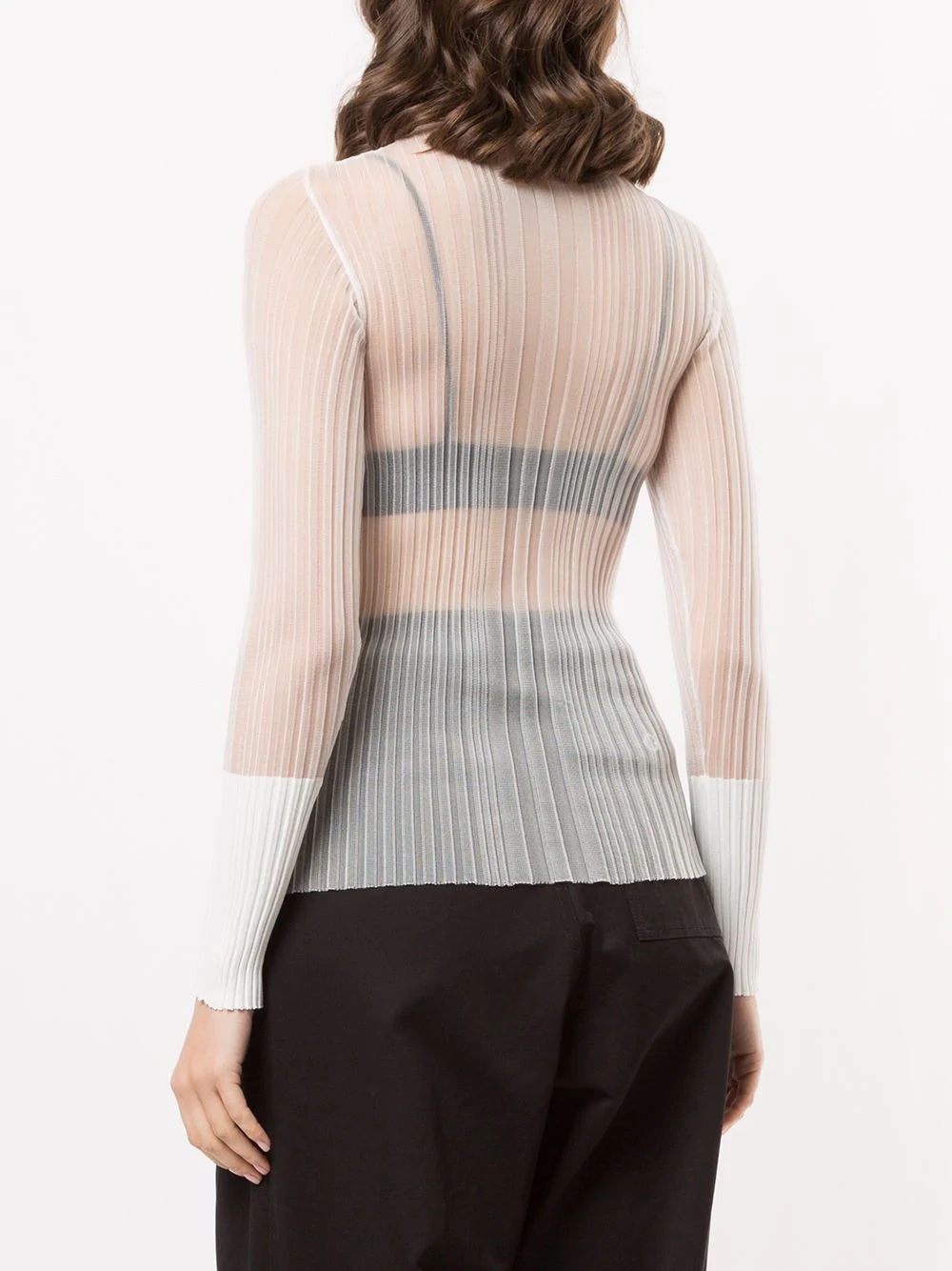 pleated long-sleeved top - 4