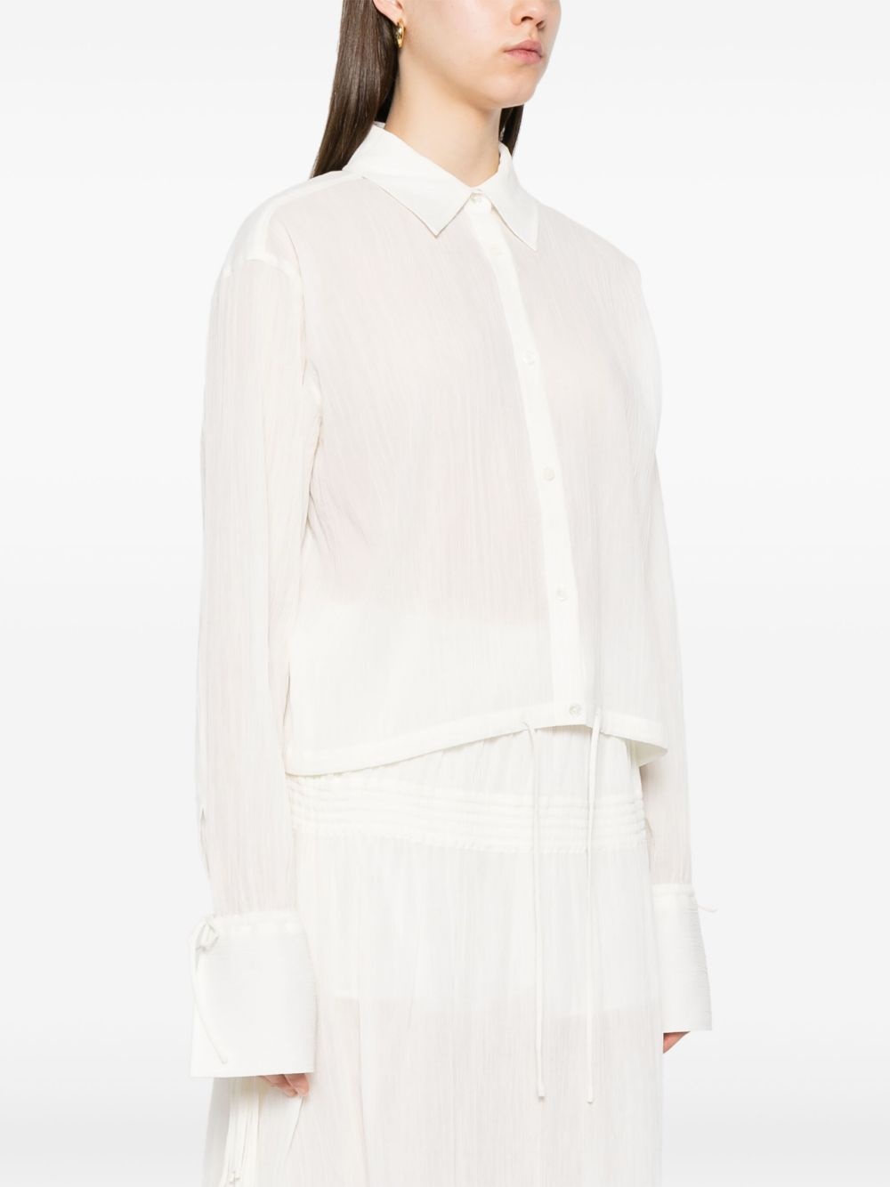 drawstring-hem shirt - 3