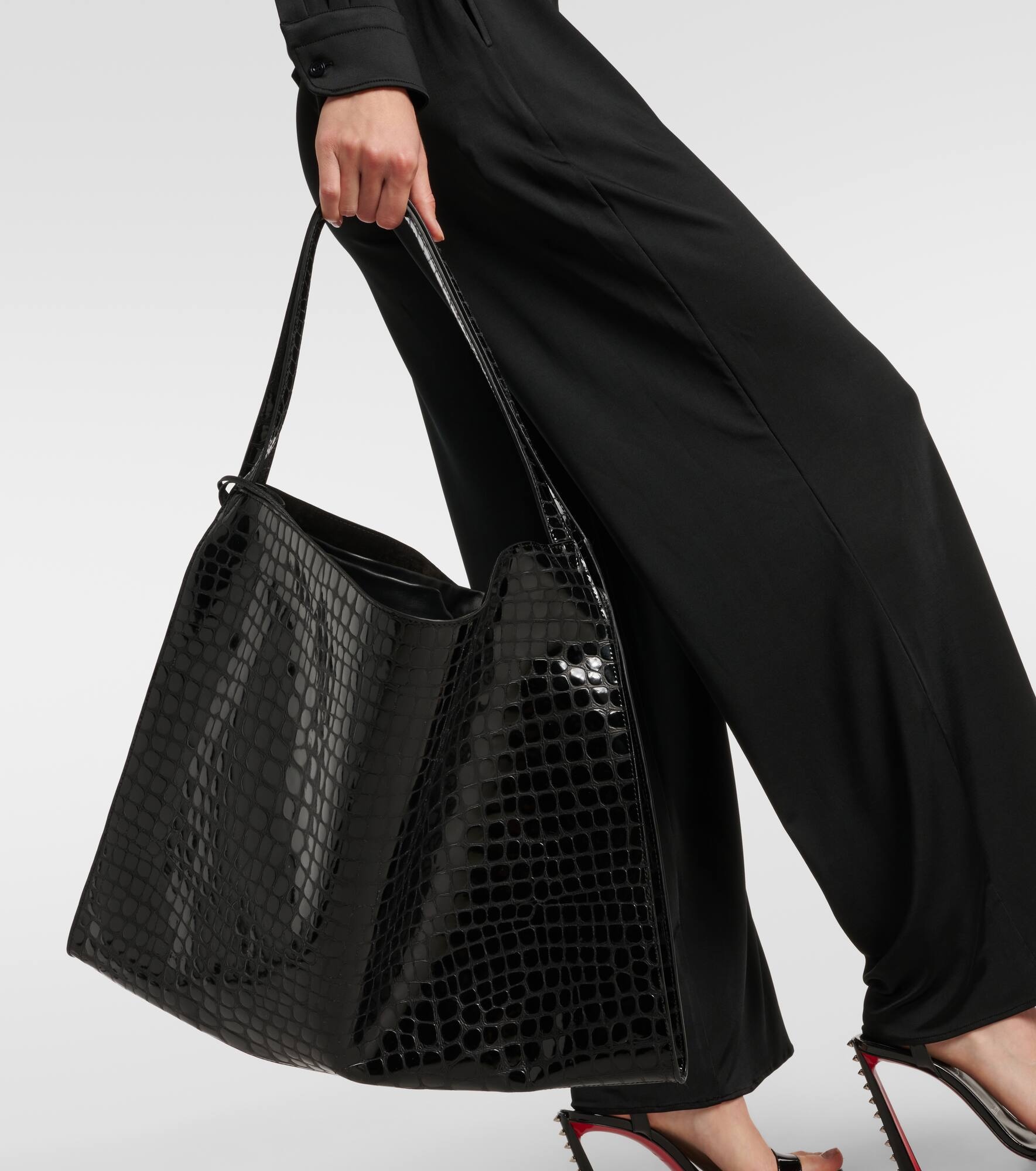 Le 54 croc-effect leather shoulder bag - 7