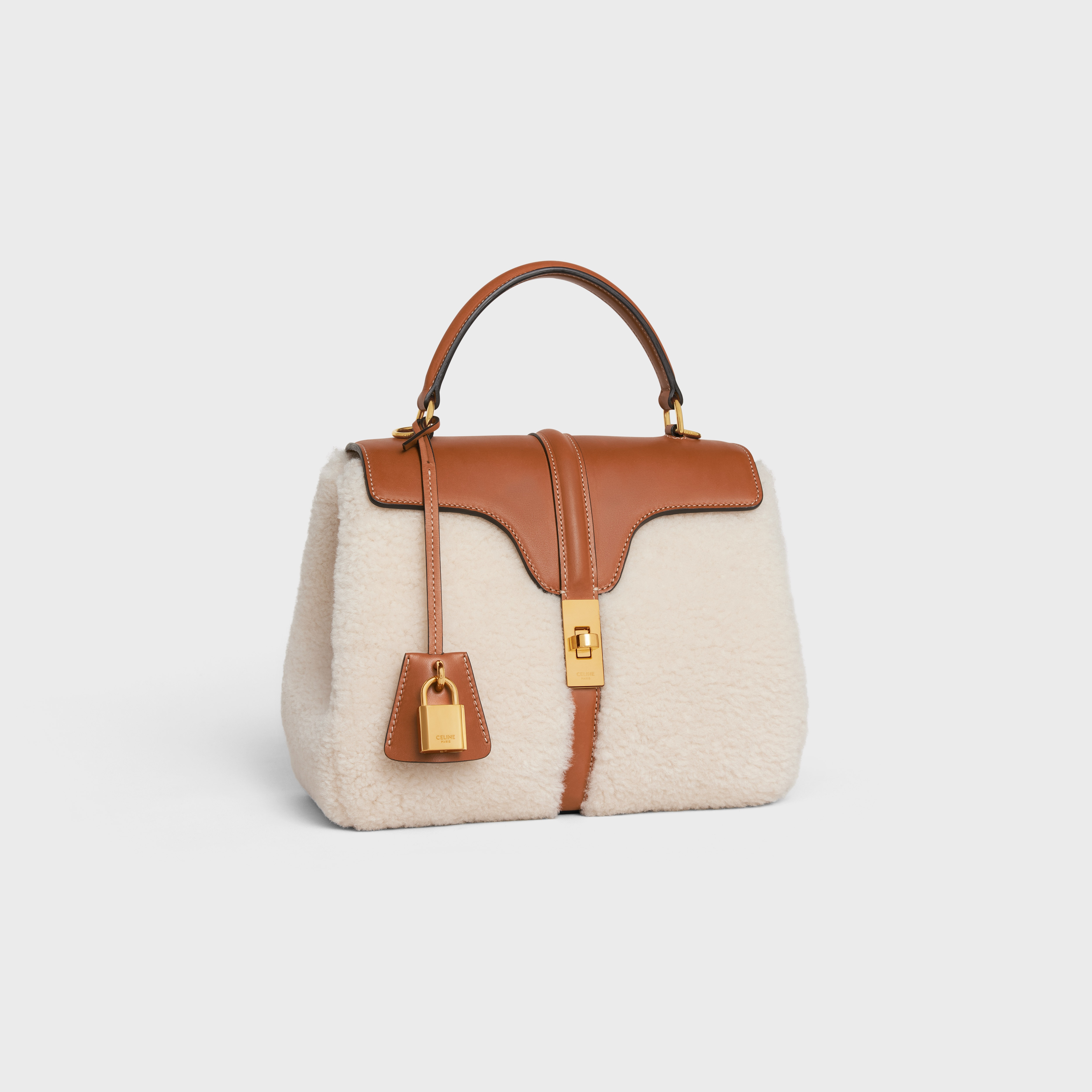 Small 16 Bag in SHEARLING AND natural CALFSKIN - 2