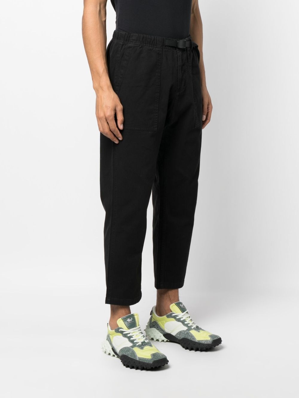 buckle-fastening cotton cropped trousers - 3