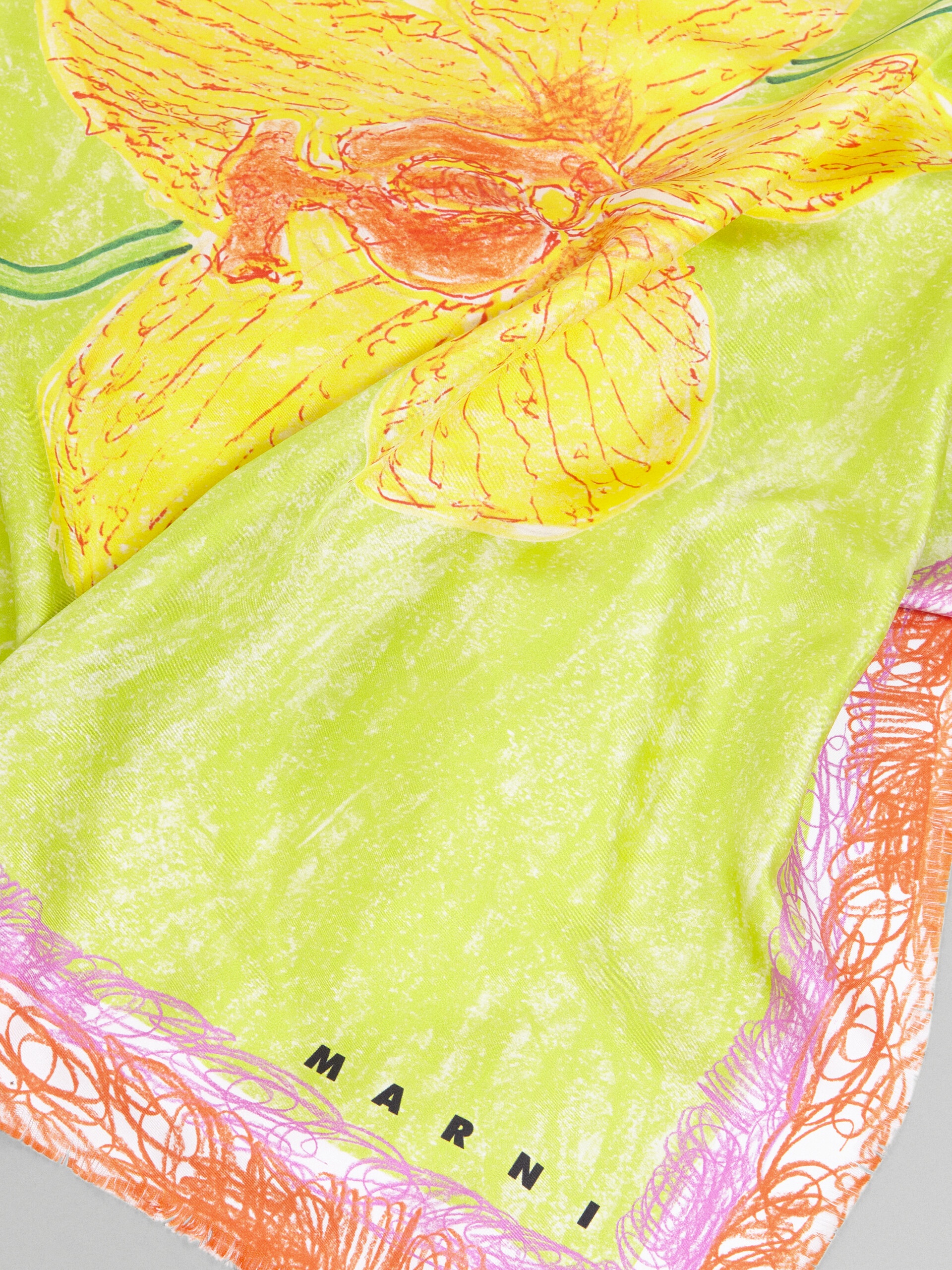 ORCHIDS PRINT SILK SCARF - 3
