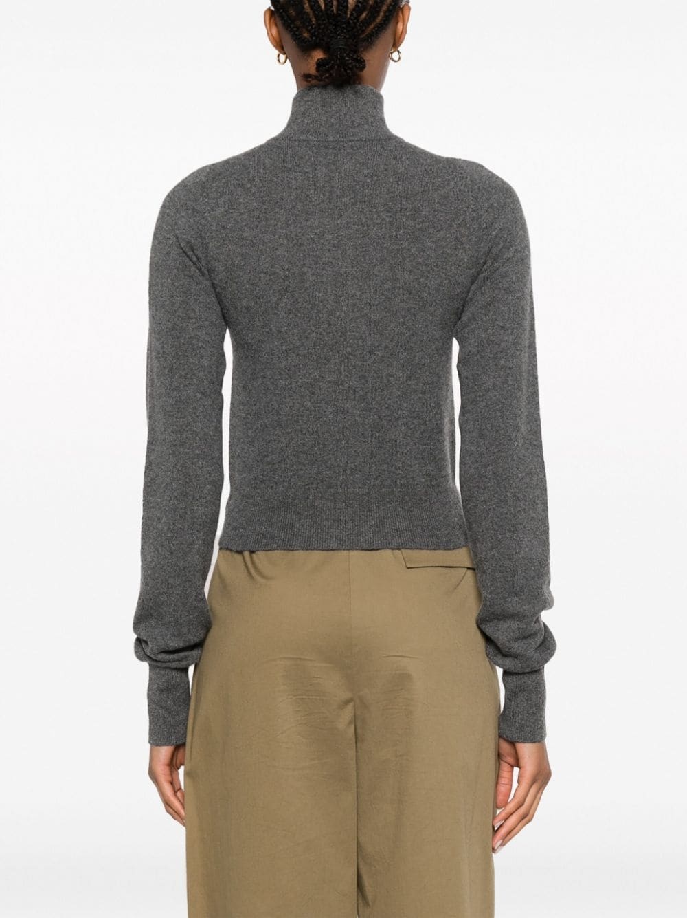 zip-up knitted cardigan - 4