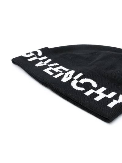 Givenchy jacquard logo ribbed beanie outlook