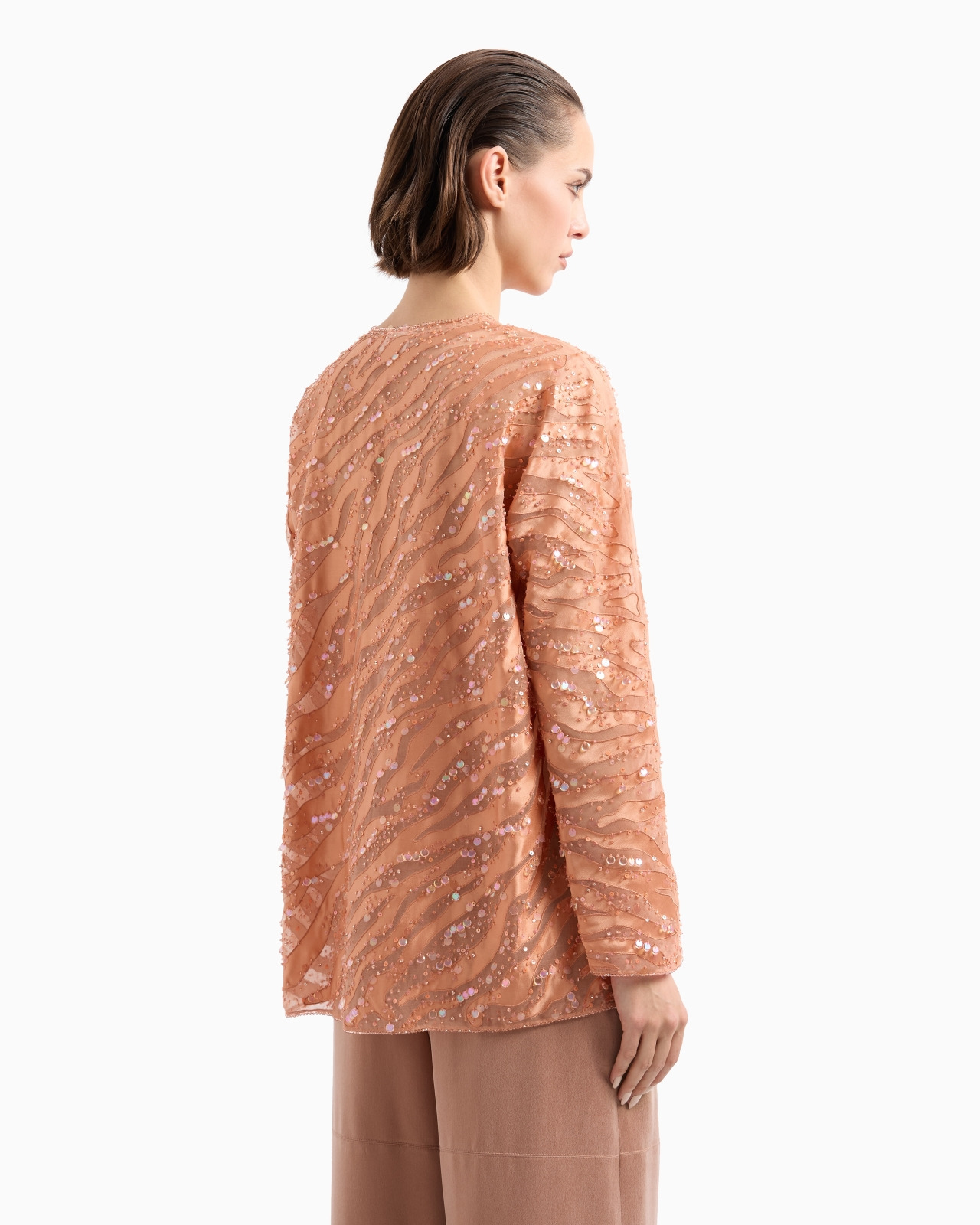 ORGANZA SHIRT WITH ANIMAL SKIN MOTIF EMBROIDERY - 3