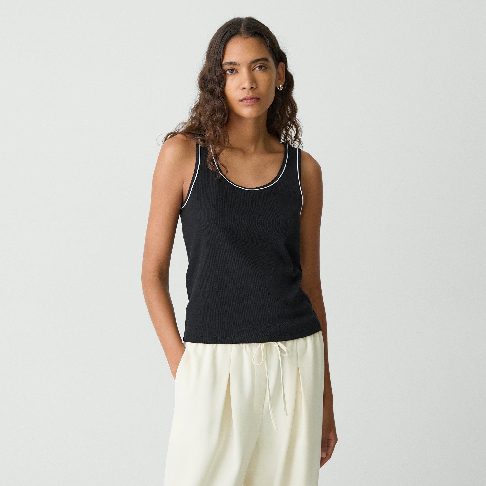 Scoop Neck Tank Top in Compact Stretch Knit - 2
