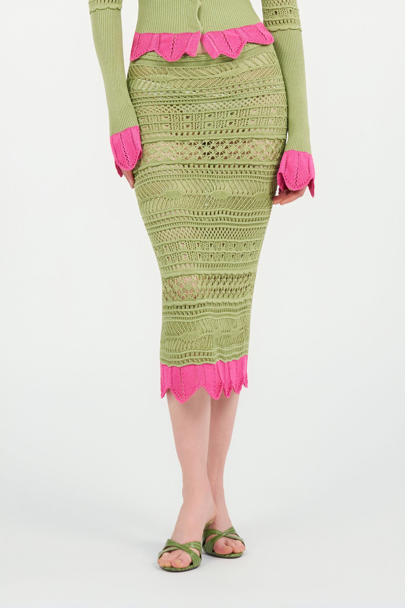 Midi Knit Skirt with Contrast Detail 3
