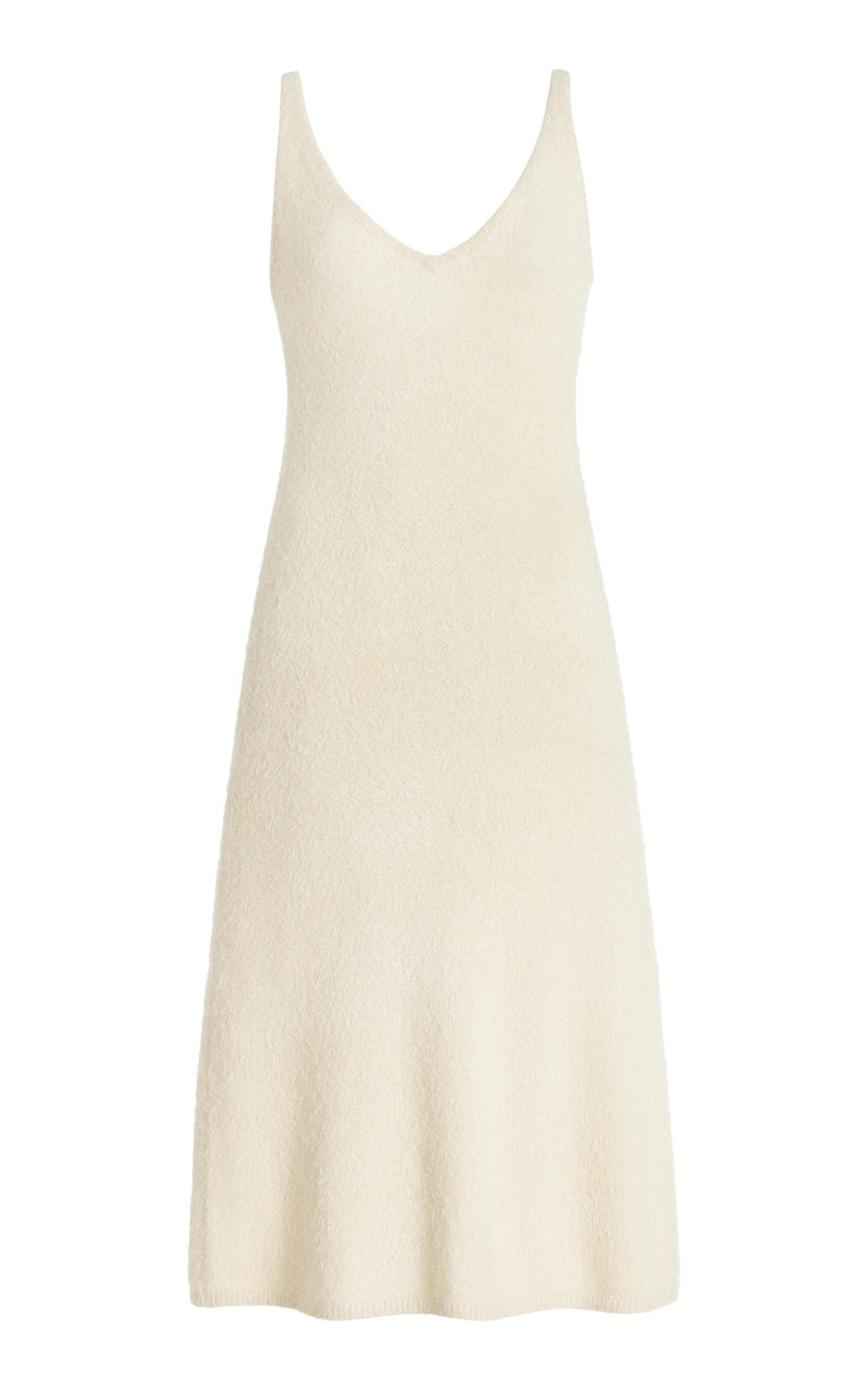 Downs Knit Dress in Ivory Silk Cashmere - 1