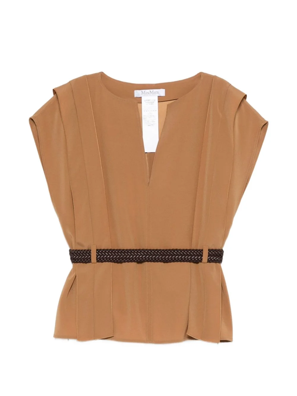 Mxmabete belted V-neck top - 1