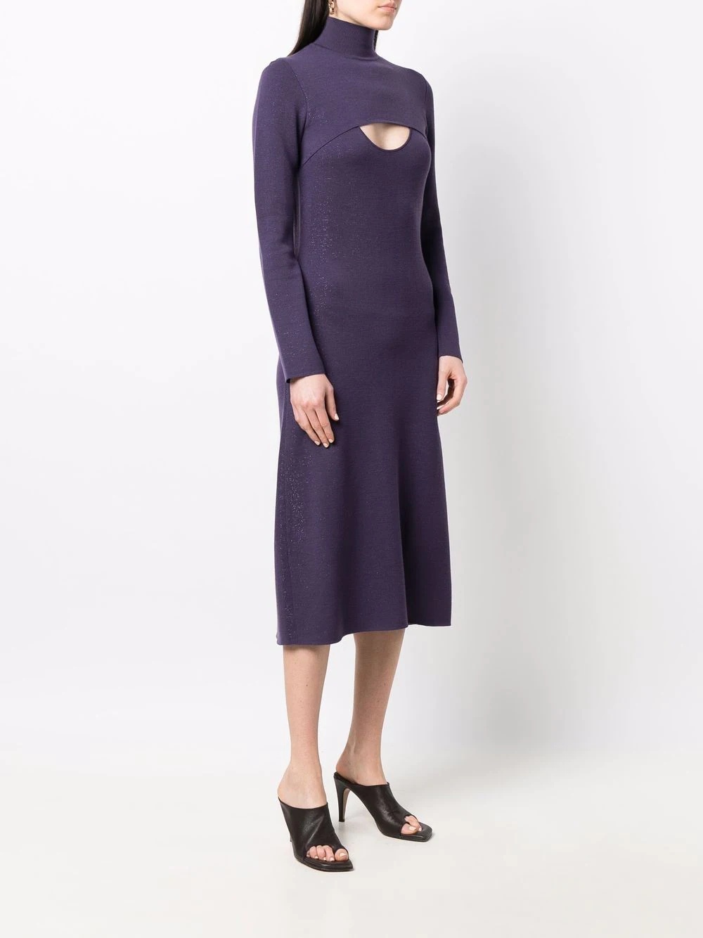 Lamé wool midi dress - 3