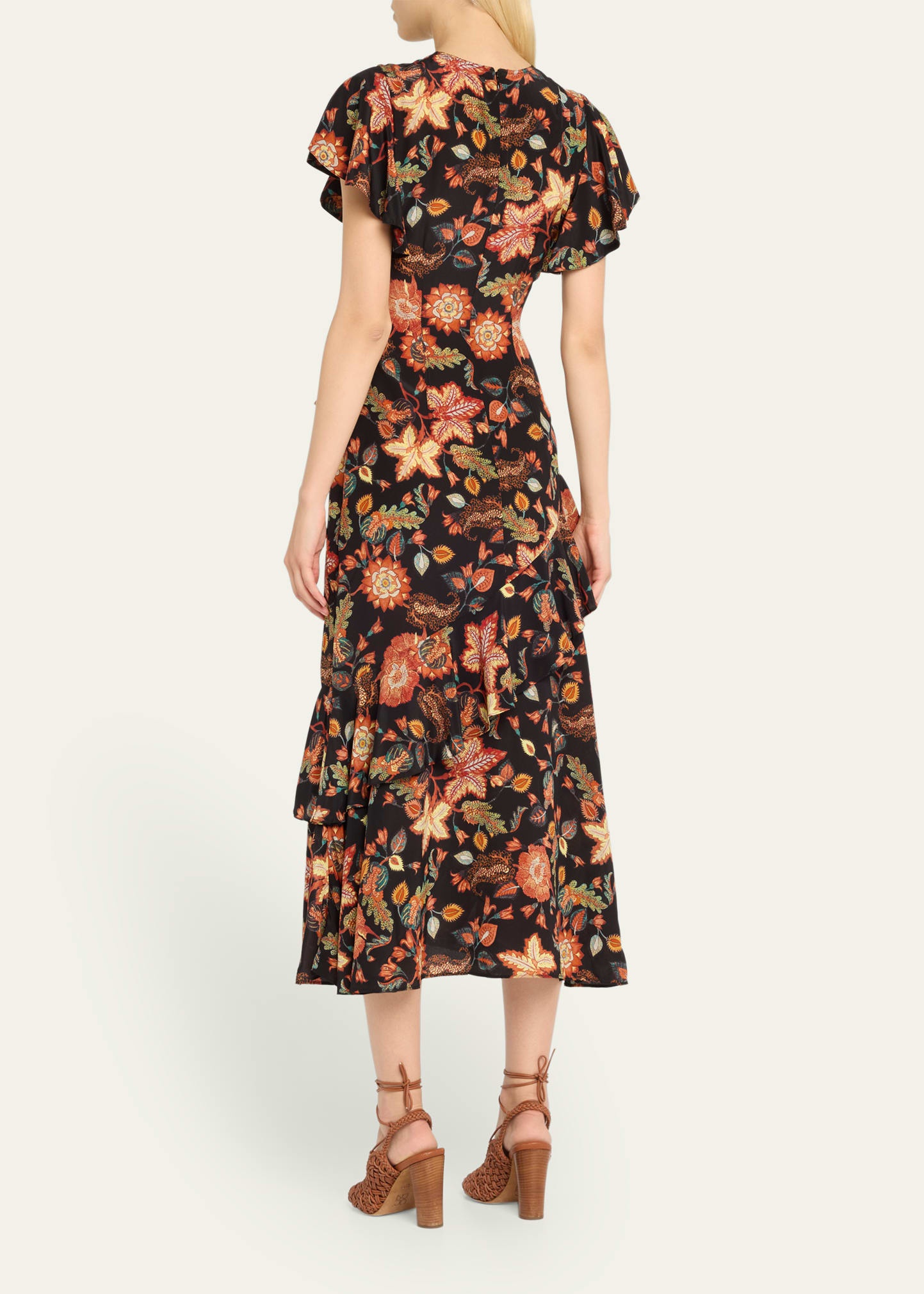 Amaia Floral-Print Ruffle Midi Dress - 3