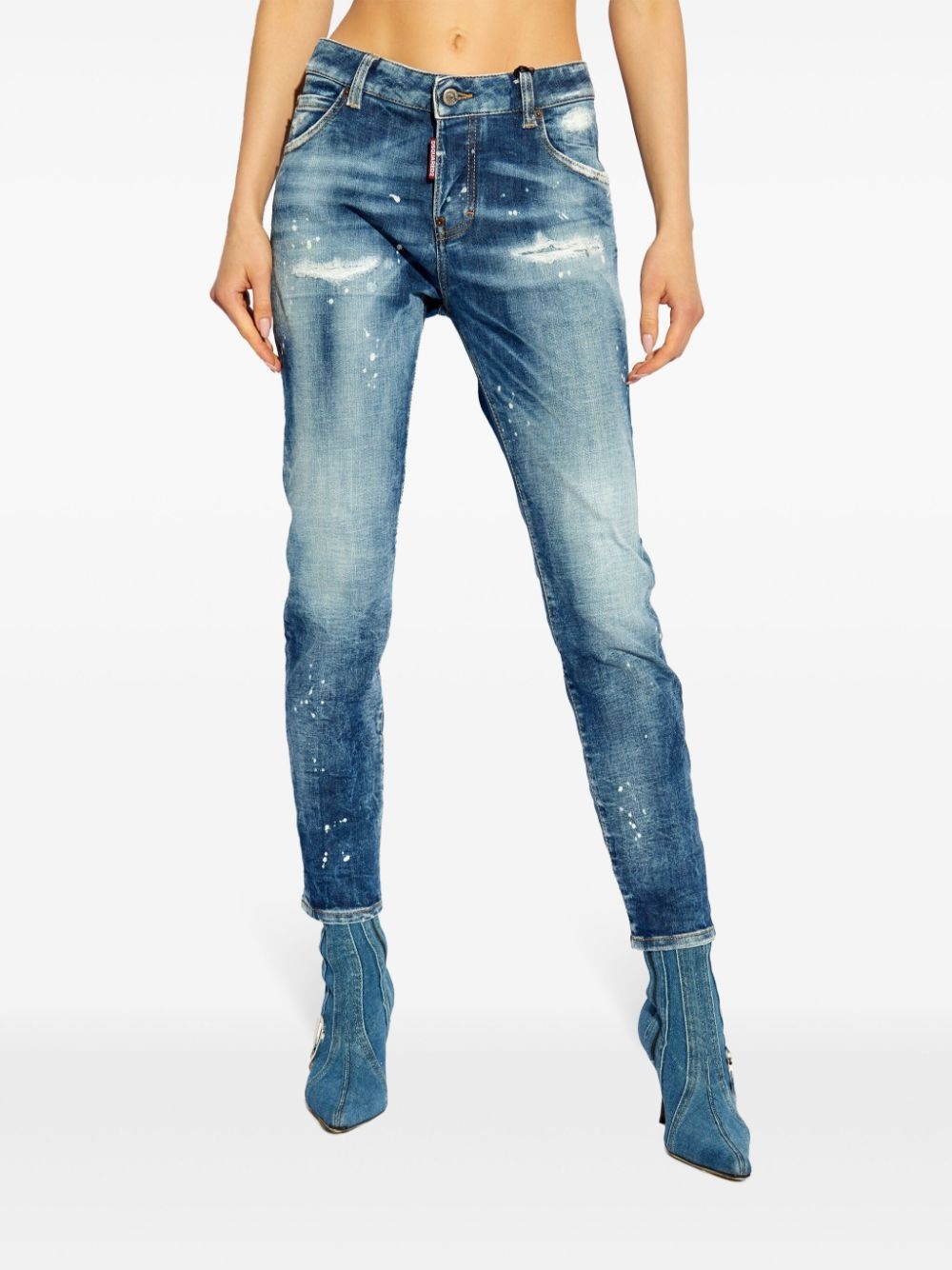 logo patch jeans - 3