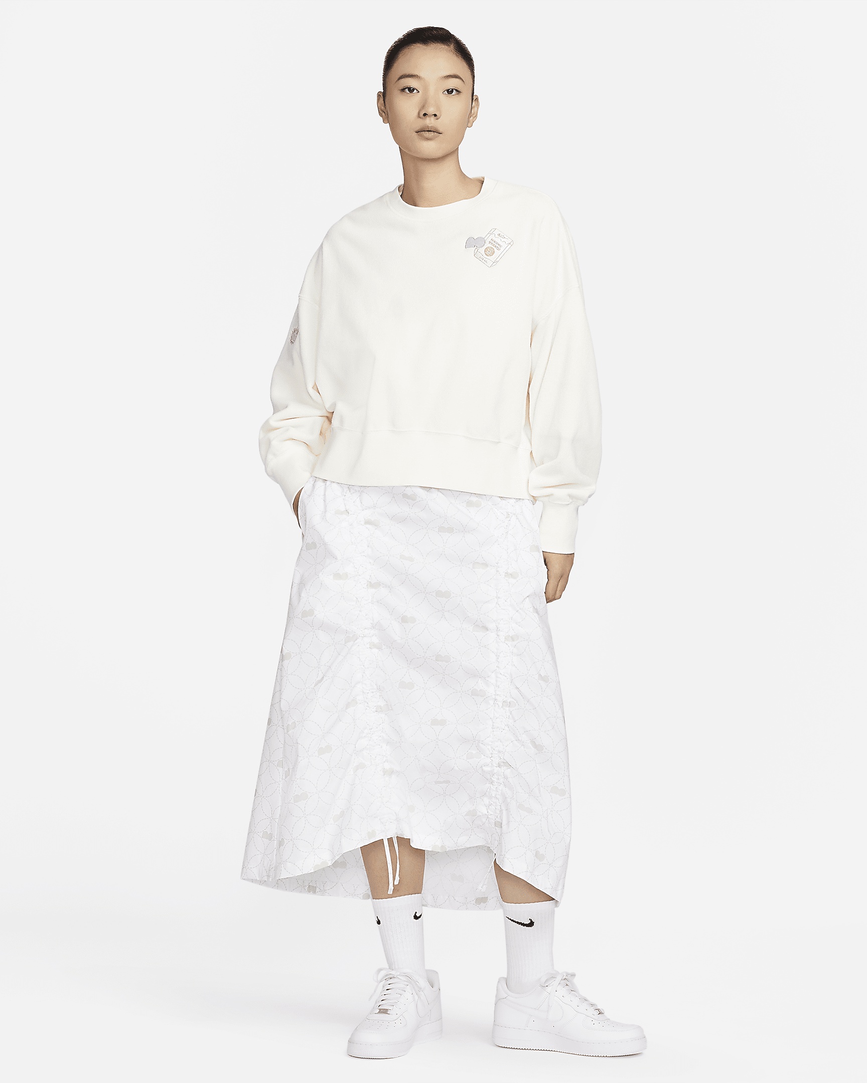 ☆NIKE☆Naomi Osaka Women's High-Waisted Woven Skirt Women's Nike Naomi Osaka High-Waisted Woven Skirt White/Gray