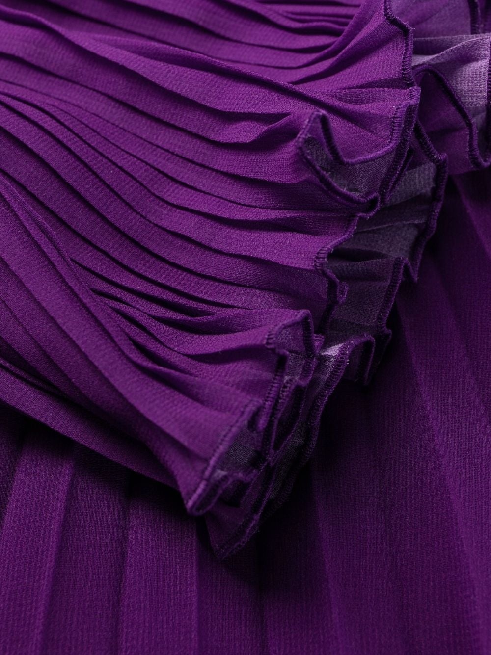 plunging V-neck pleated dress - 7