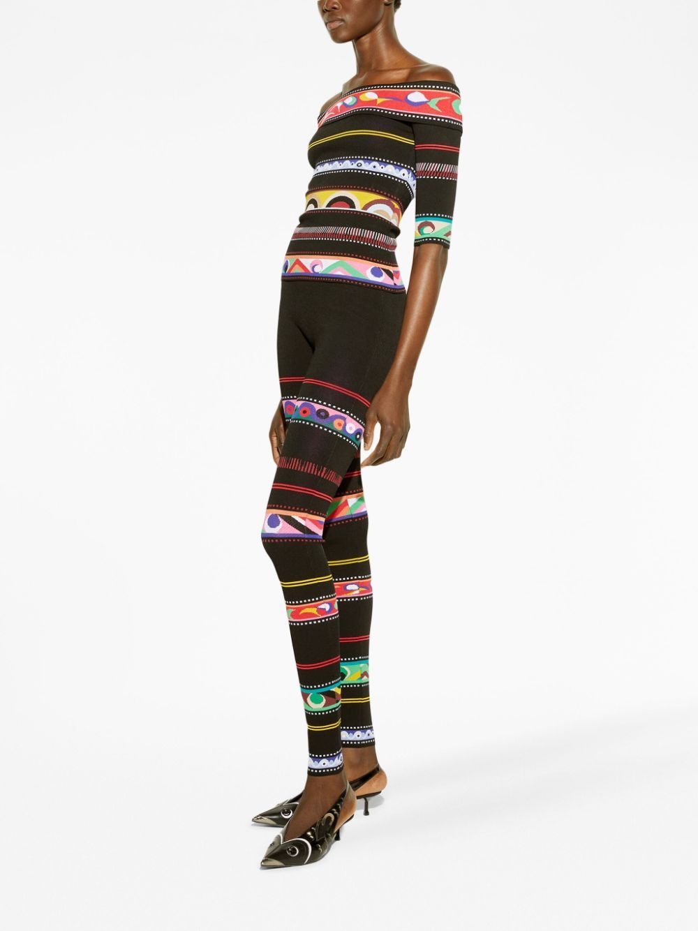 abstract-print stirrup leggings - 4