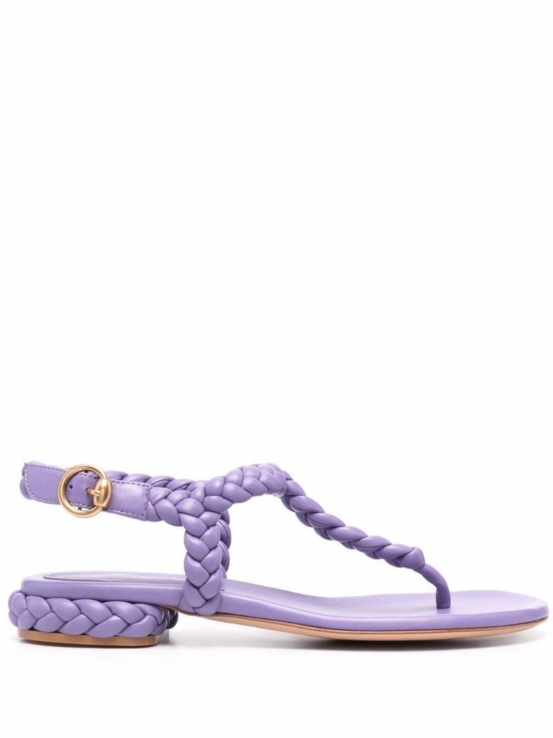 braided-band open-toe sandals - 1