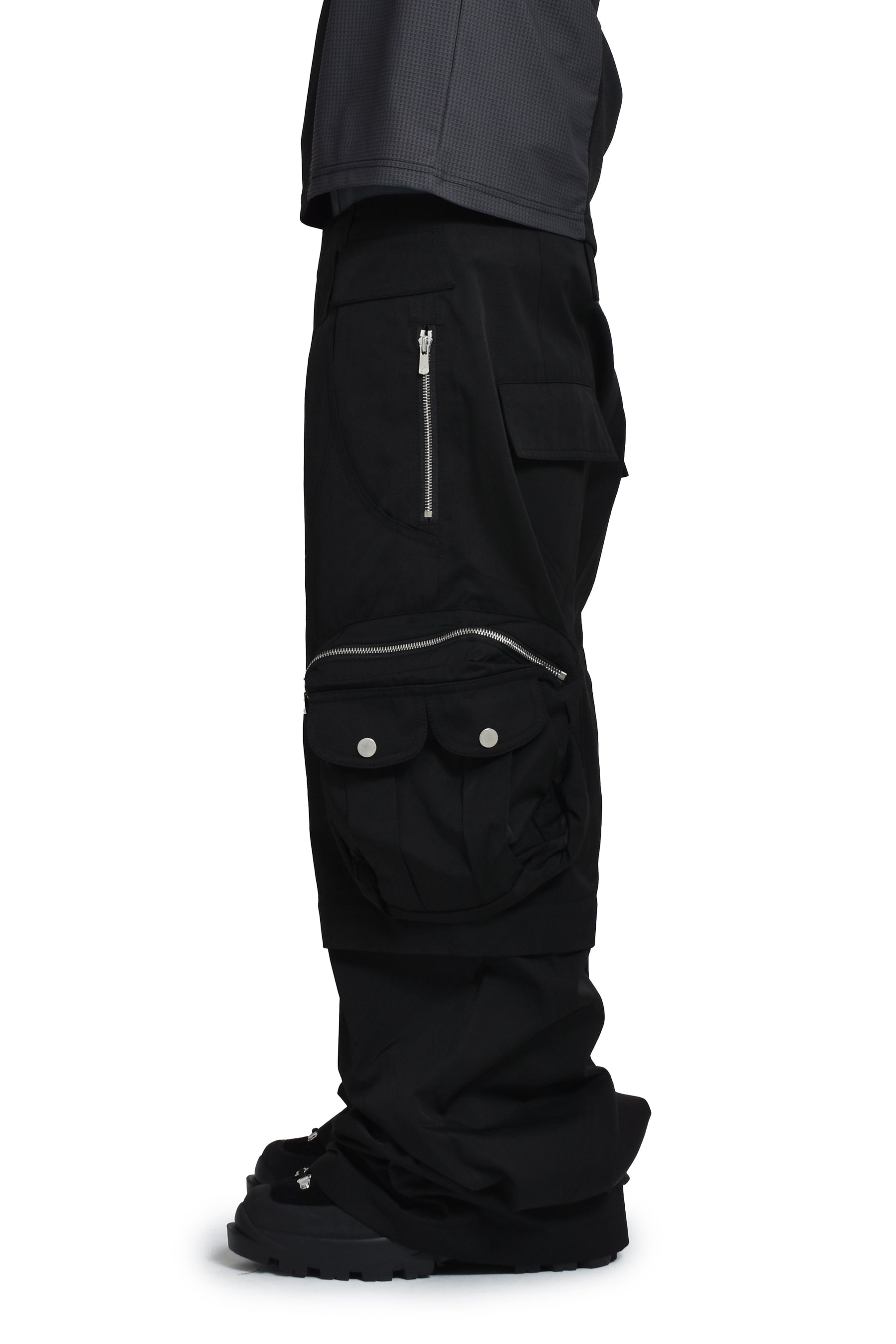 DIFFRACTION CONVERTIBLE CARGO TROUSERS / BLK - 3