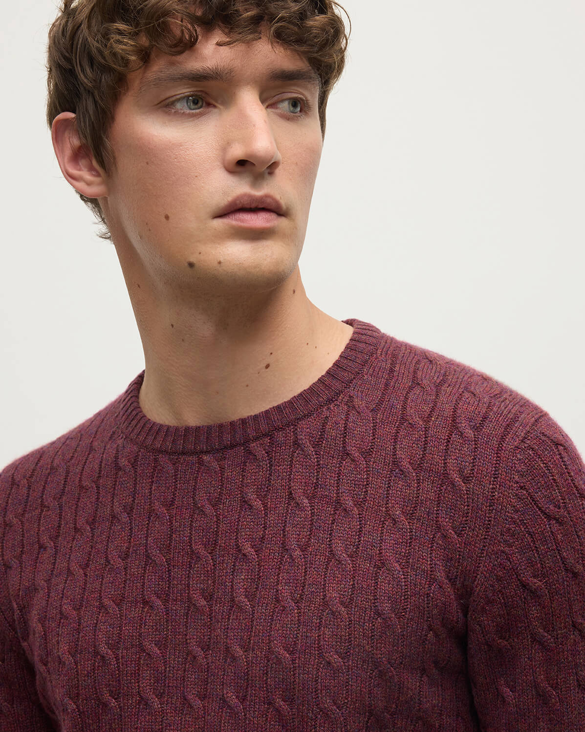 Cable Knit Purple Cashmere Jumper - 5