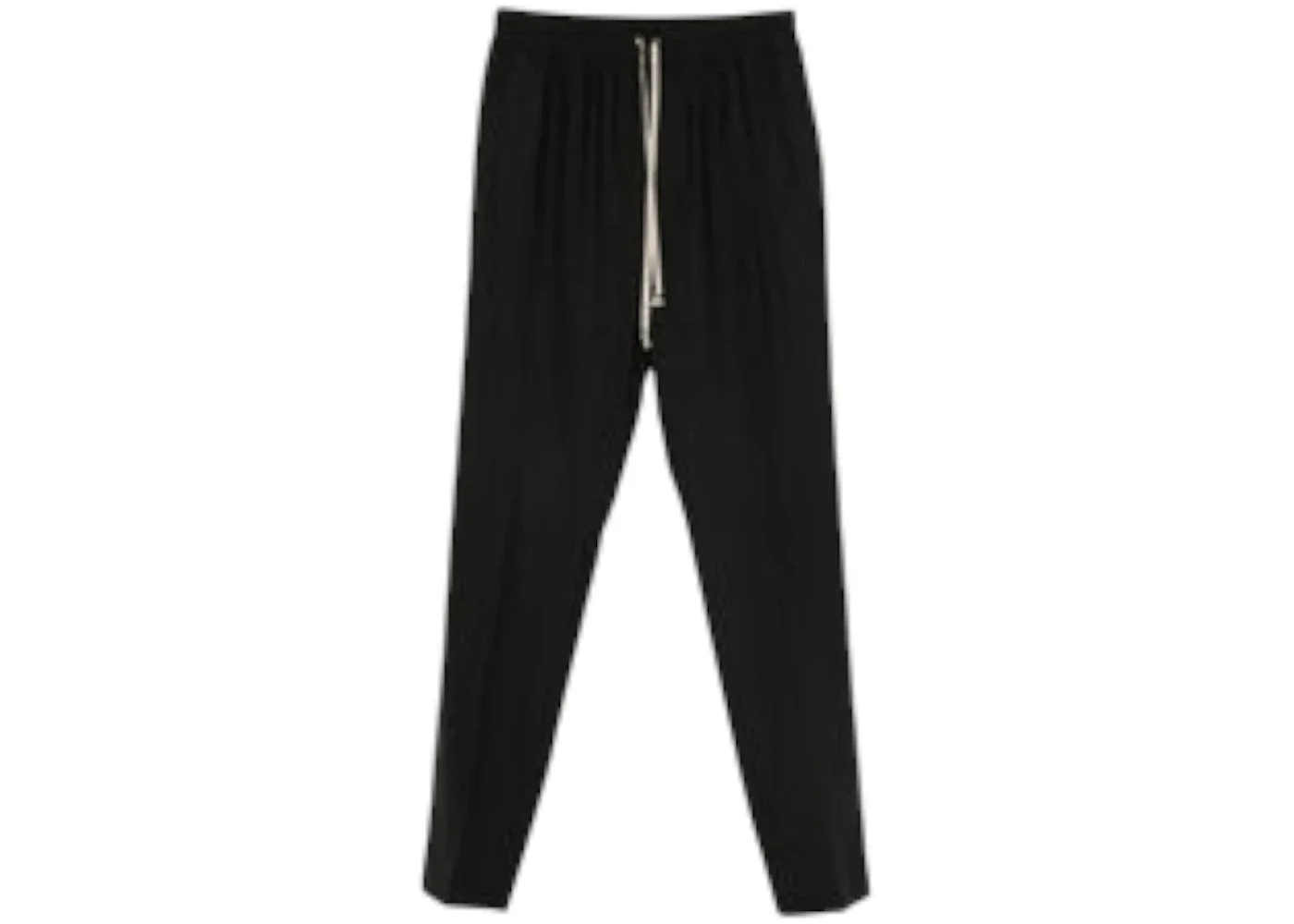 Rick Owens Wool Drawstring Slim Long Pants Black - 1